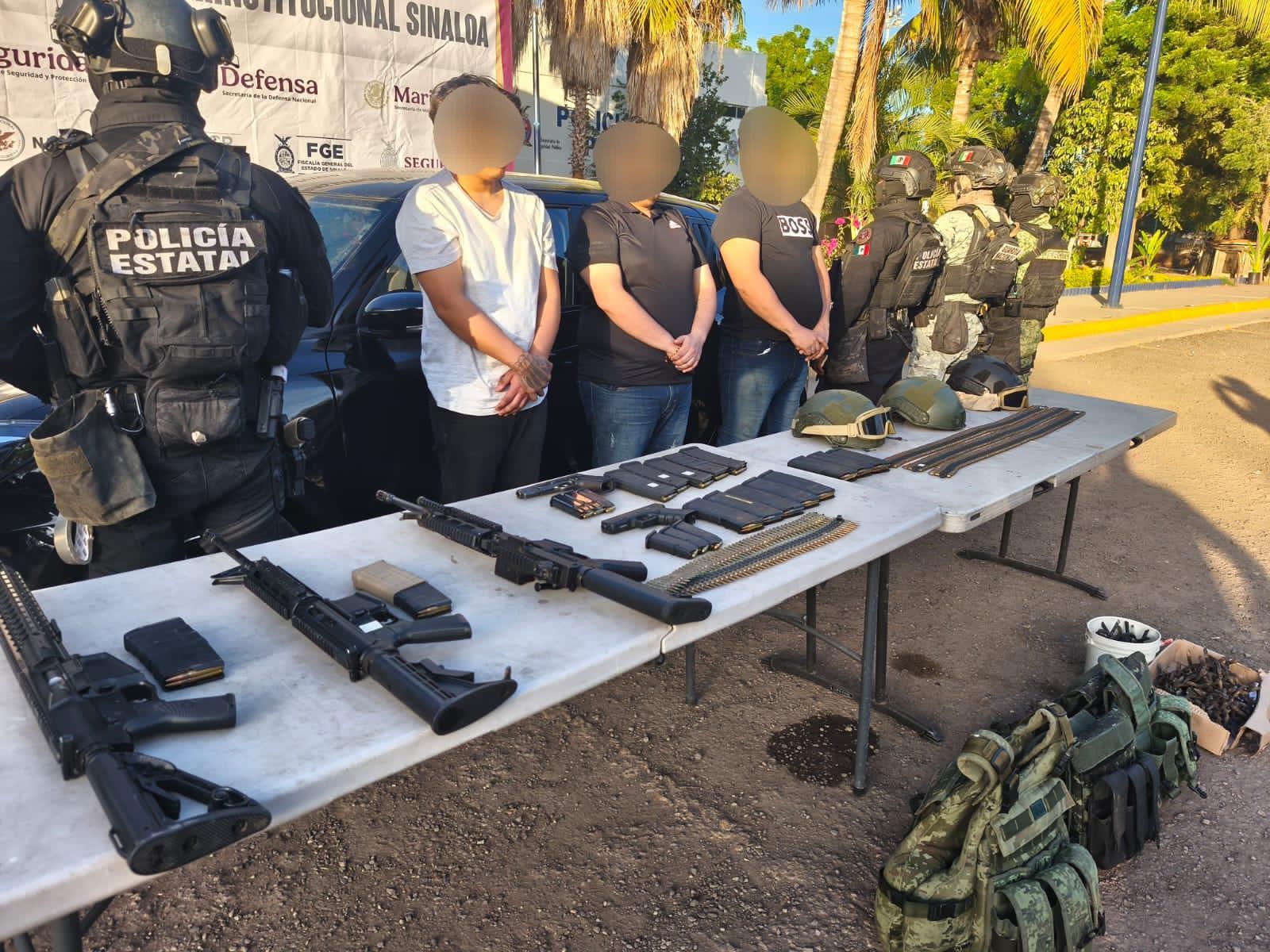 $!Detienen a tres presuntos implicados en enfrentamiento del sector Santa Fe en Culiacán