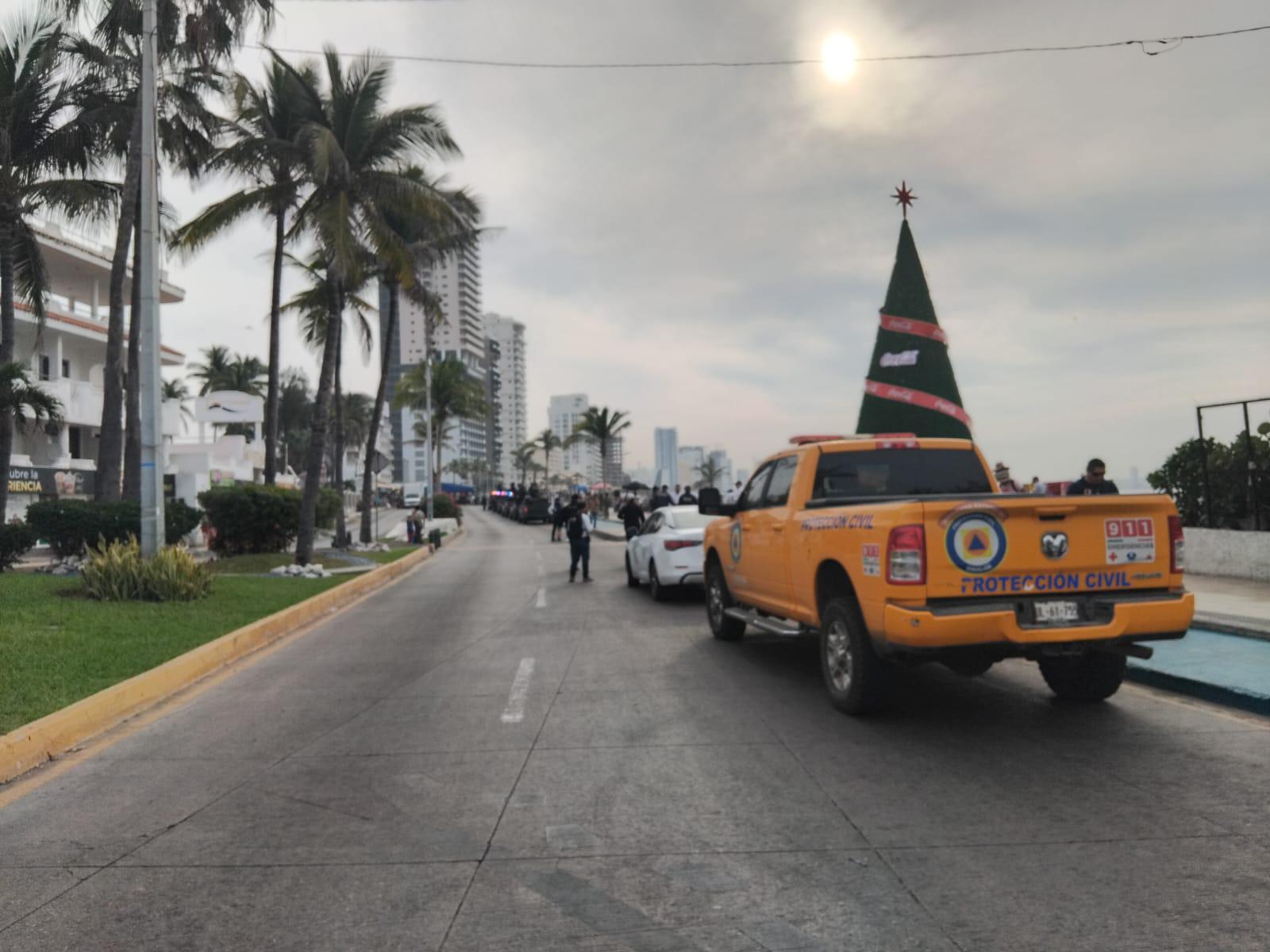 $!Cierran tramo de la Avenida del Mar en Mazatlán por celebración de fin de año