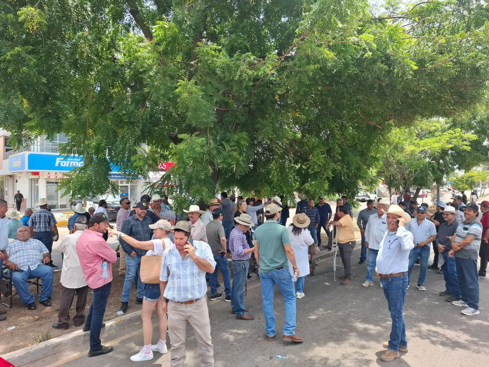 $!Agricultores bloquean carretera Culiacán–Navolato a la altura del aeropuerto tras protesta en la Sader
