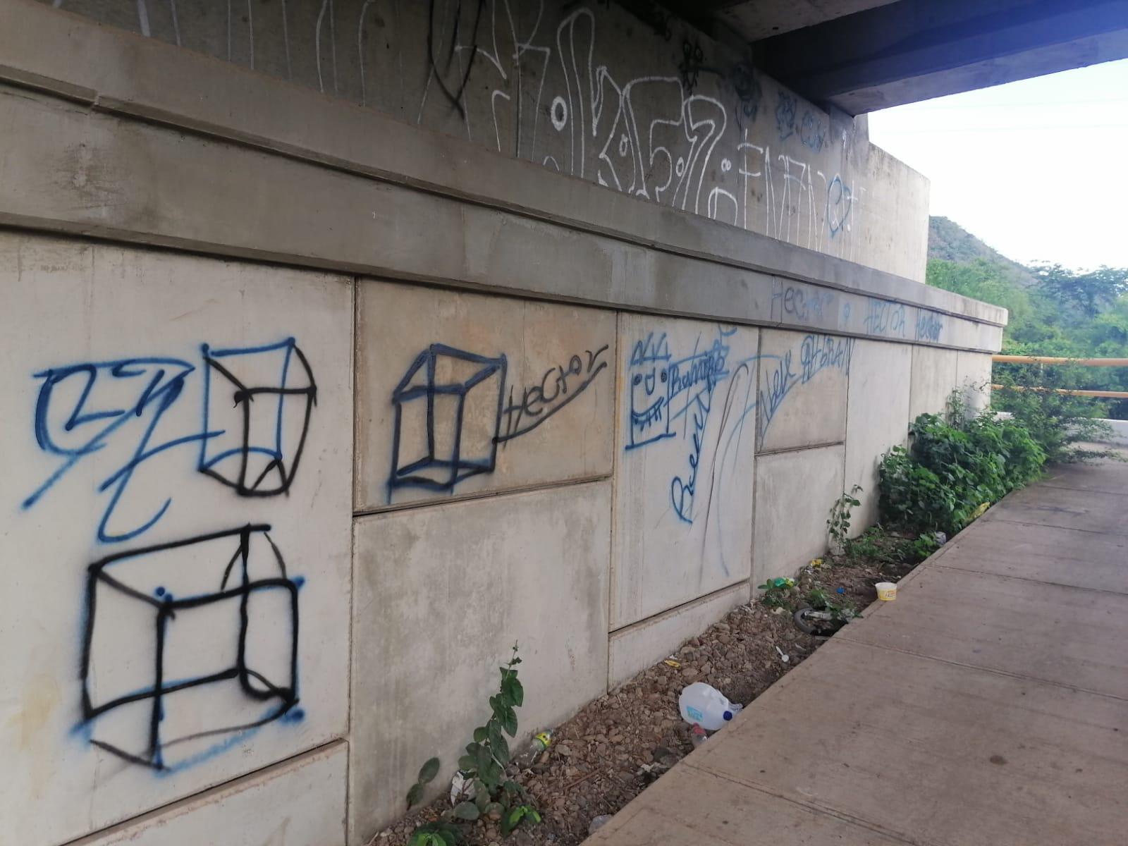 $!Puente del Río Baluarte, en Rosario, luce en el olvido