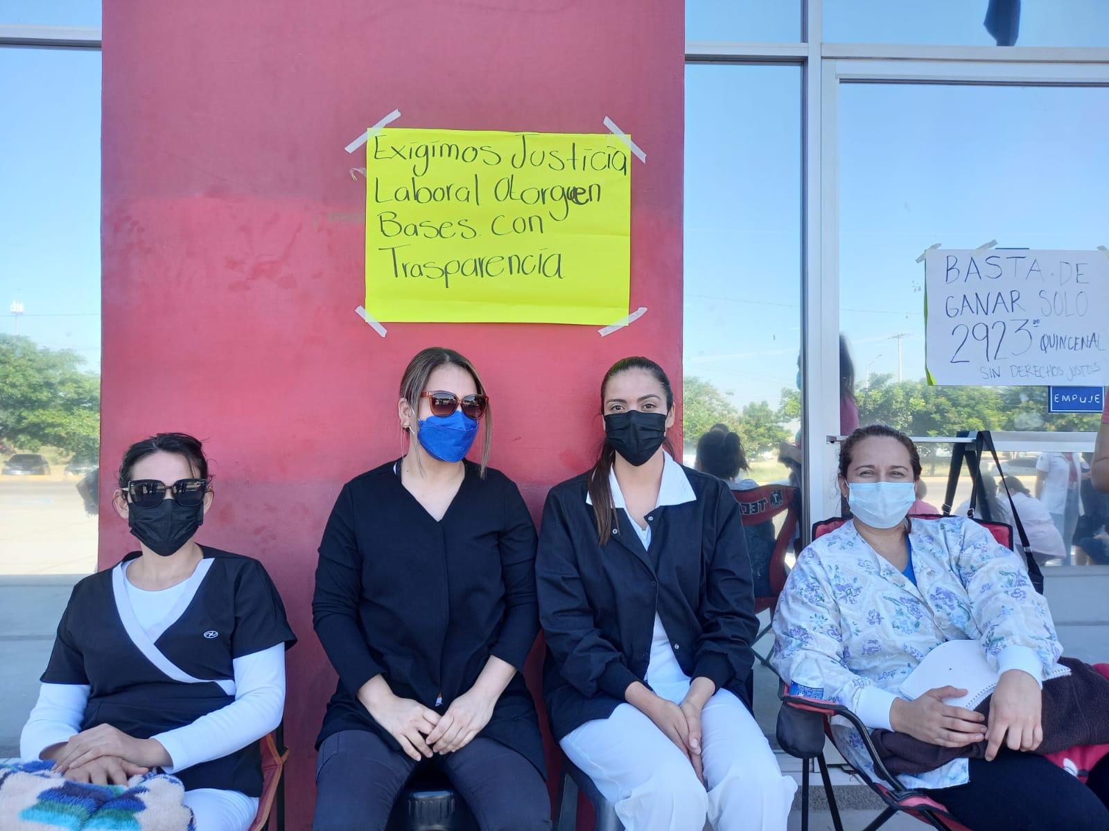$!Paran labores en el Hospital de la Mujer en Culiacán; trabajadores de contrato exigen basificación