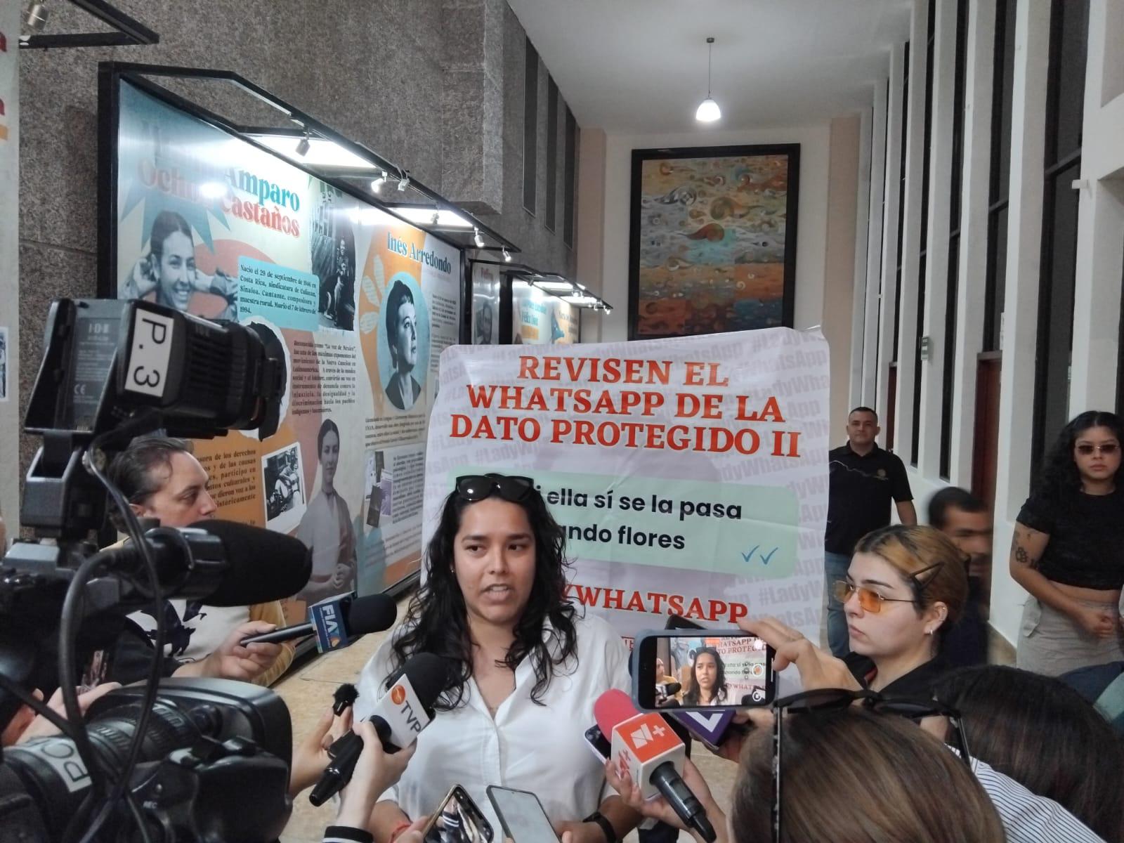 $!Emma Zermeño se manifiesta en el Congreso de Sinaloa y cuestiona actuar de la Diputada Almendra Negrete