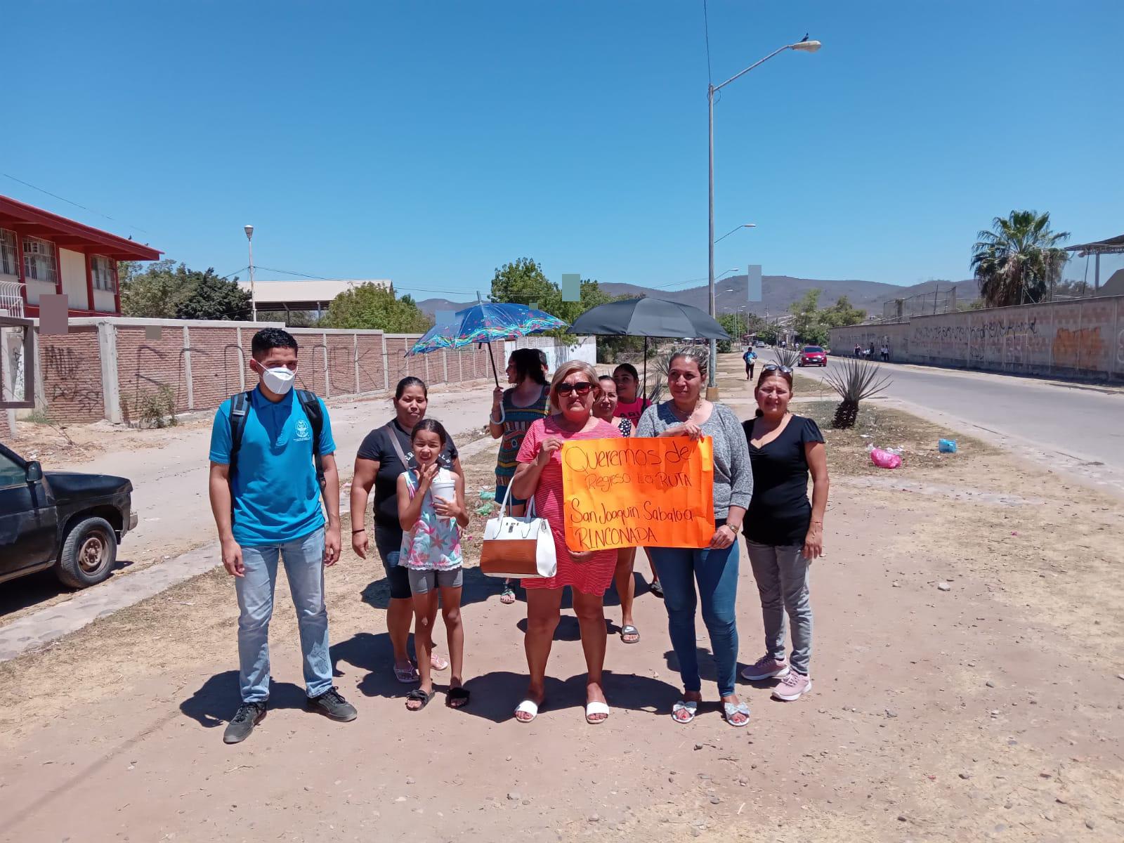 $!Sacan de Rinconada del Valle la ruta San Joaquín Sábalo; protestan vecinas