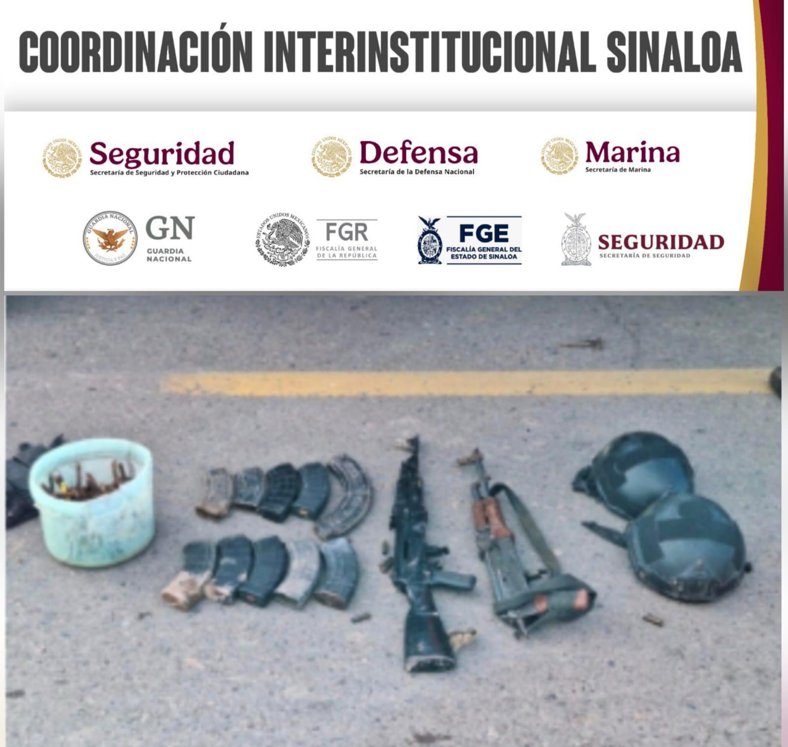 $!Militares aseguran camioneta con armas tras enfrentamiento en El Molino, Navolato