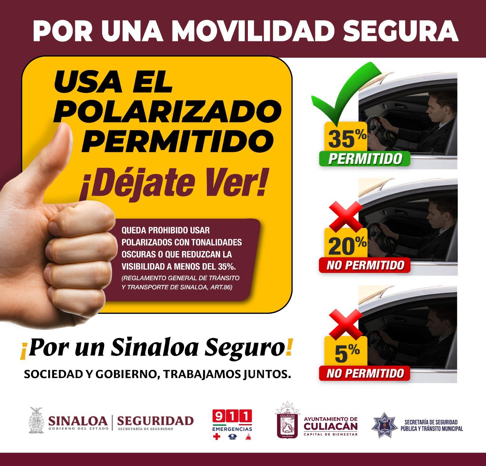 $!Multas por polarizados son en puntos de inspección, no por tránsitos en solitario