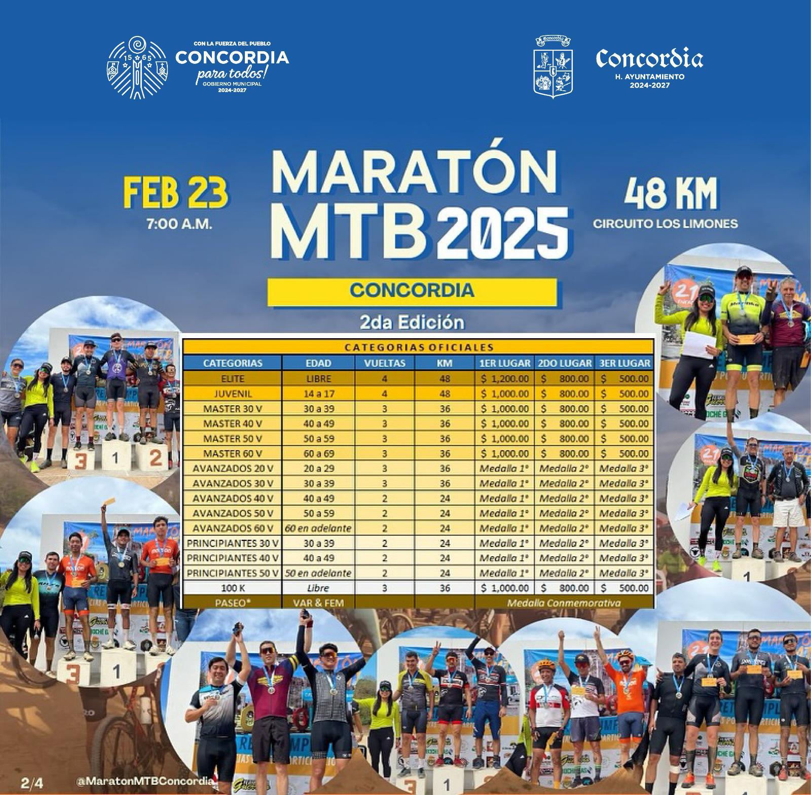 $!Maratón MTB Concordia 2025: ¡Desafía 48 km este 23 de febrero!
