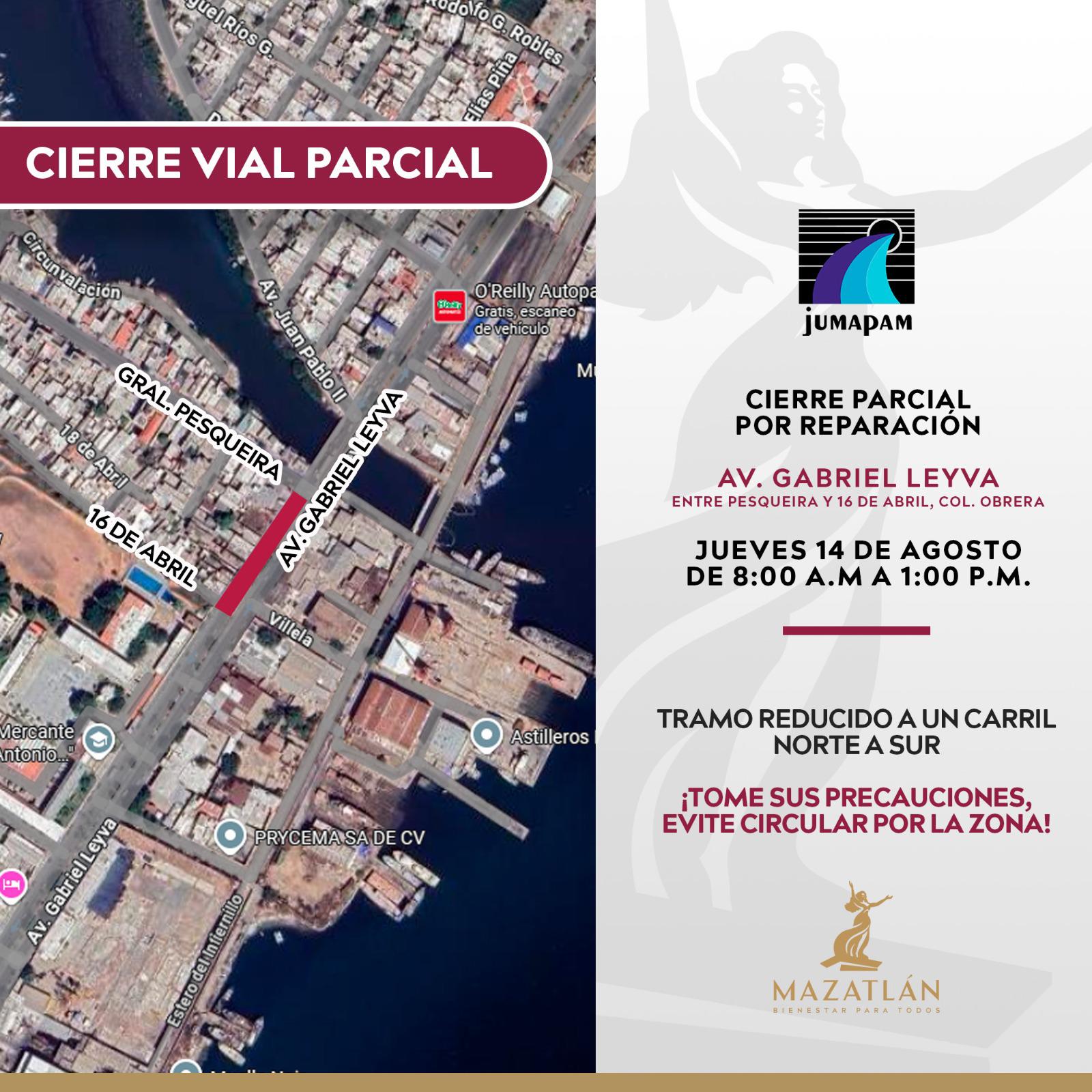 $!Reducirán este jueves circulación vial en avenida Gabriel Leyva, en Mazatlán, por reparación de fuga de agua