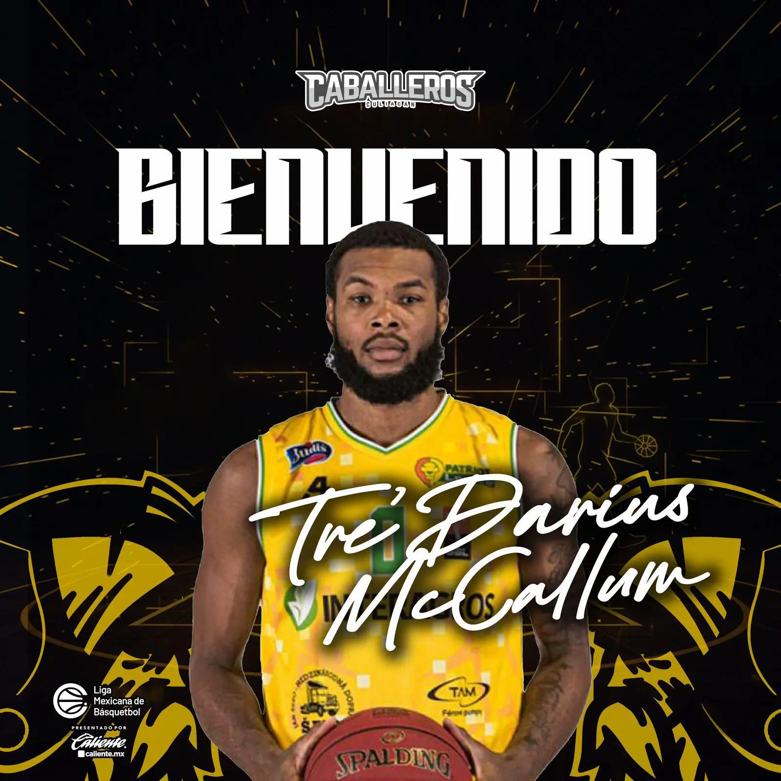 $!Tre’Darius McCallum refuerza a Caballeros de Culiacán en el arranque de la segunda vuelta del Cibacopa 2026