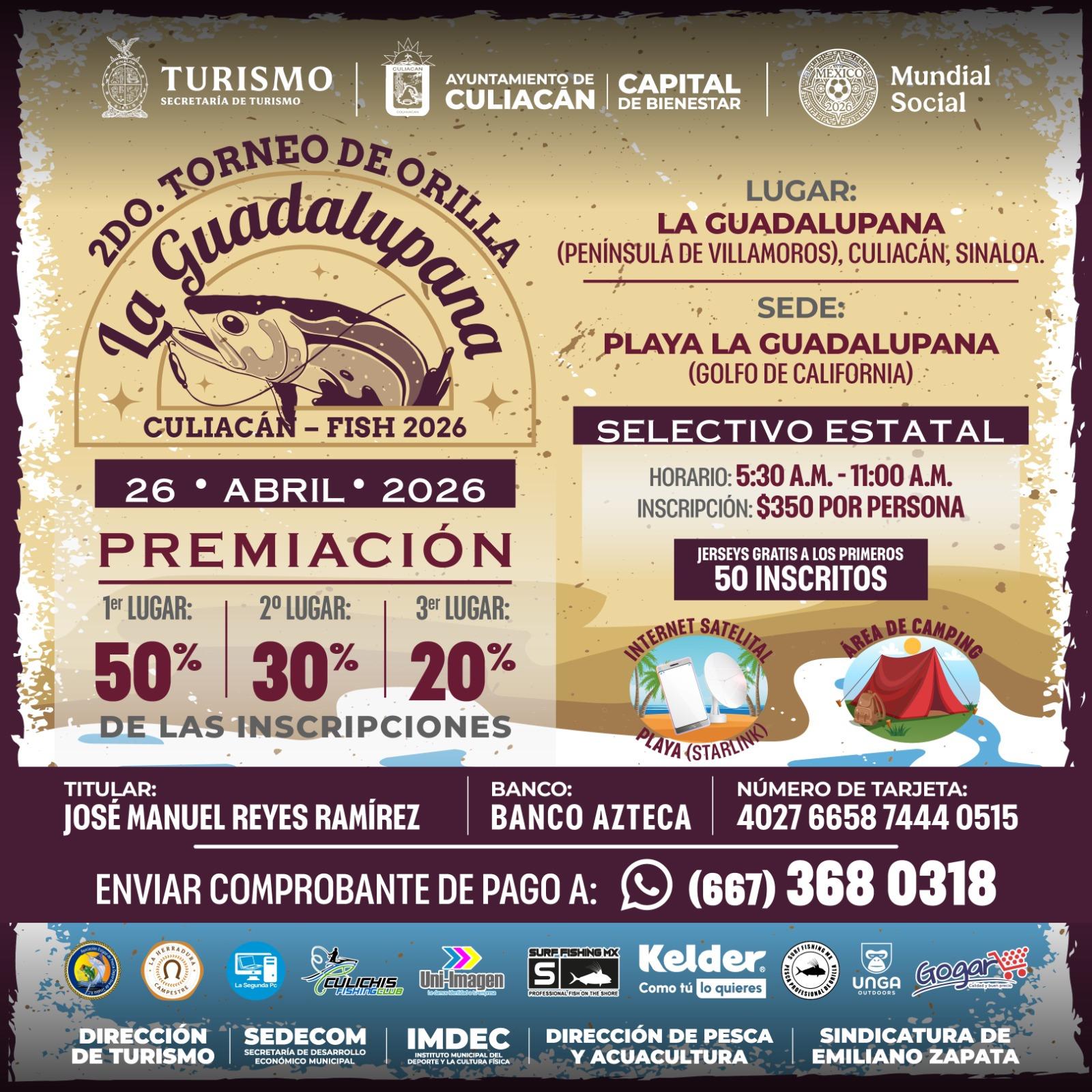 $!Lanzan convocatoria para el Segundo Torneo de Pesca de Orilla en Playa La Guadalupana