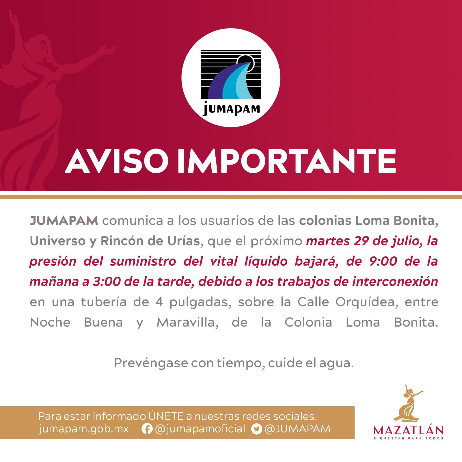 $!Este martes, cuatro colonias de Mazatlán tendrán afectaciones en el servicio de agua