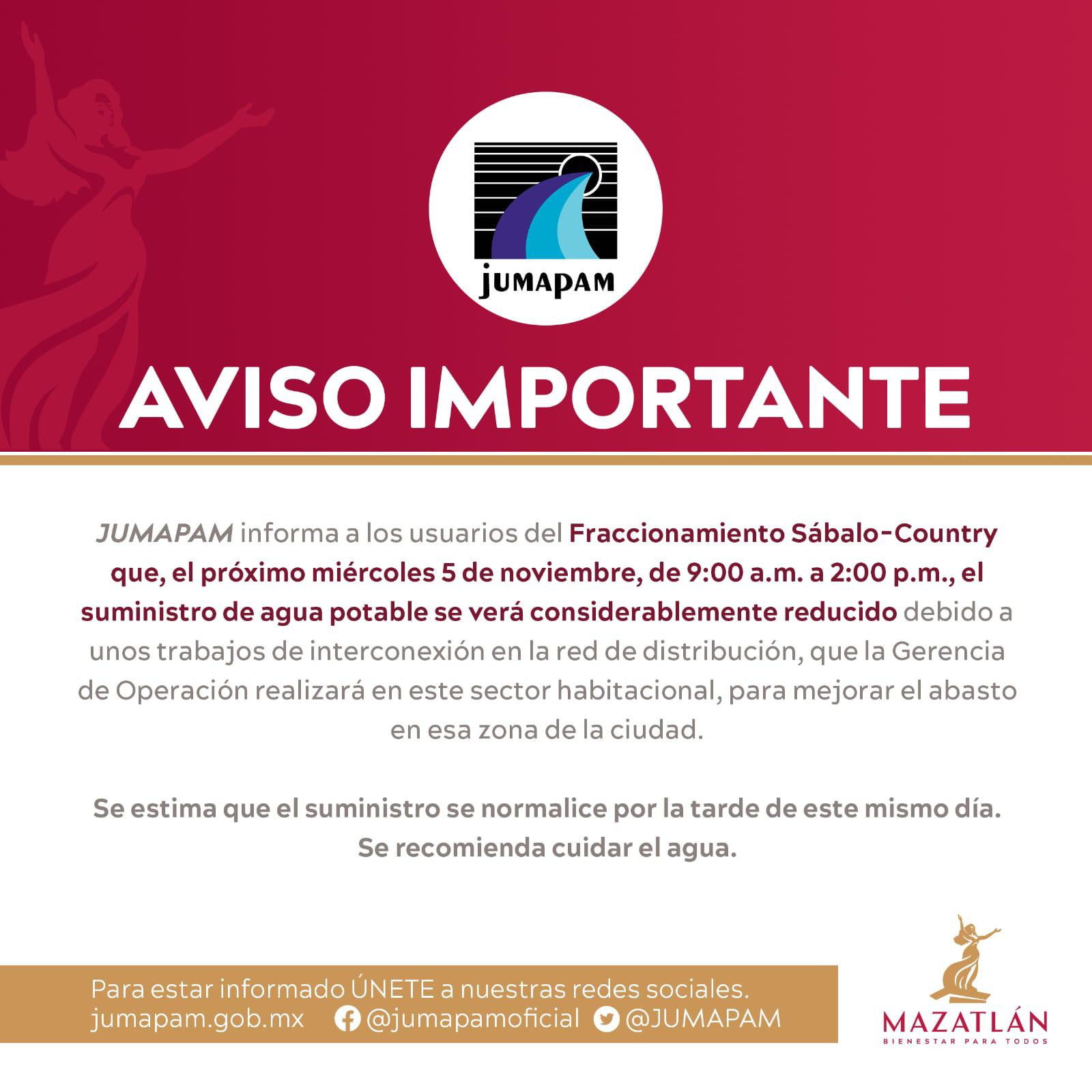 $!Usuarios del fraccionamiento Sábalo Country verán afectado su suministro de agua este miércoles