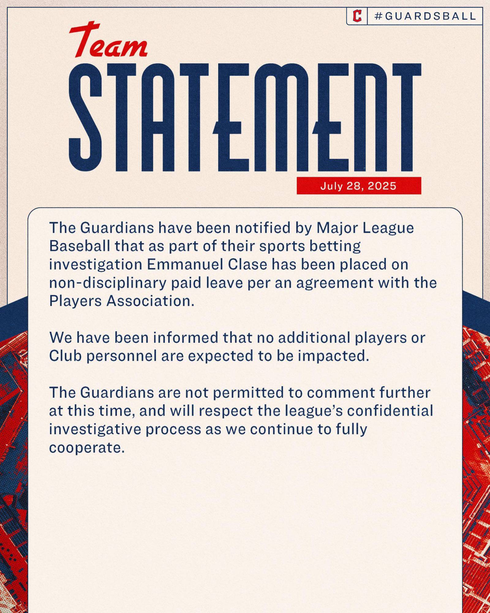 $!Emmanuel Clase es investigado por MLB por apuestas deportivas