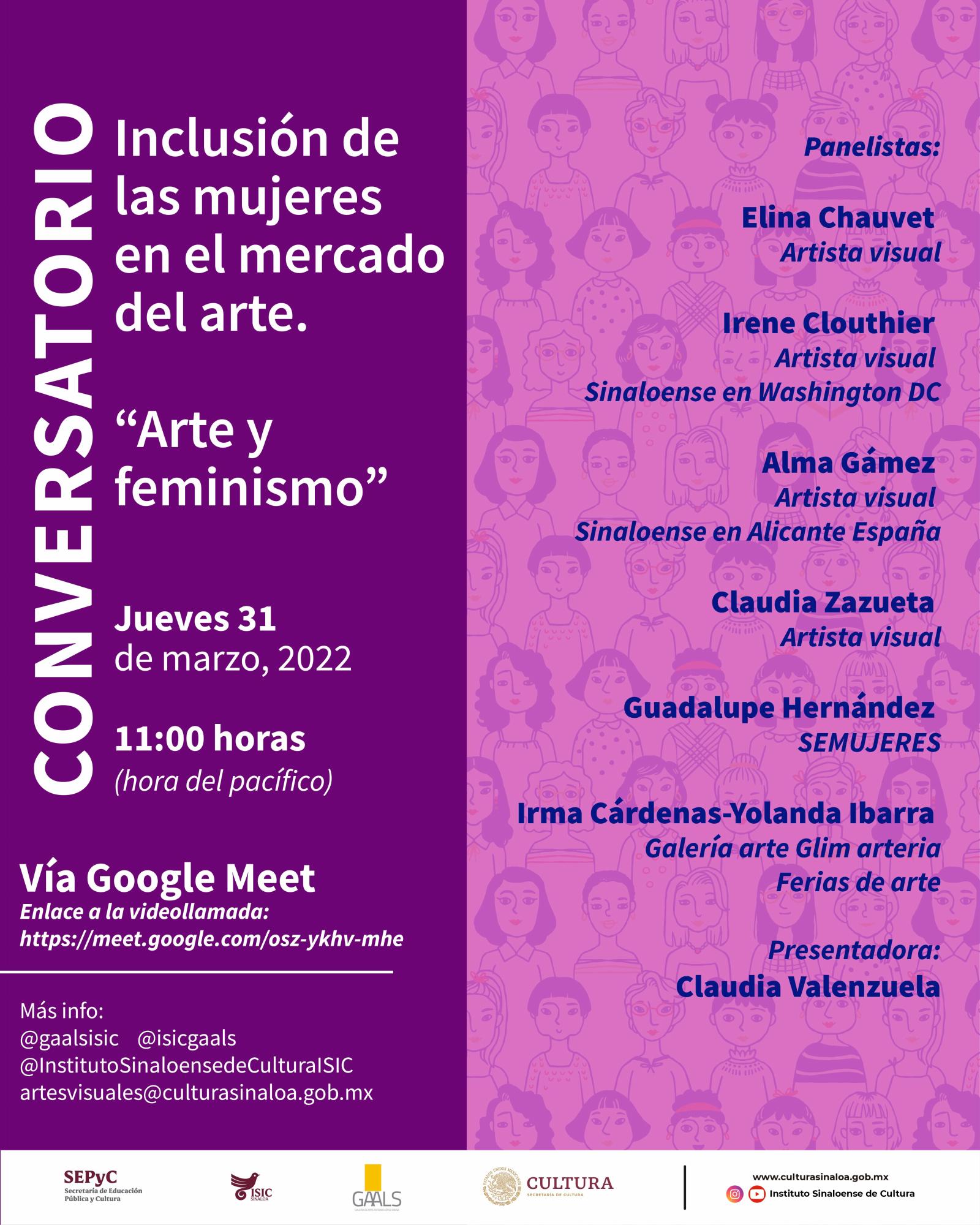 $!Este jueves, el conversatorio ‘Inclusión de las mujeres en el mercado del arte’
