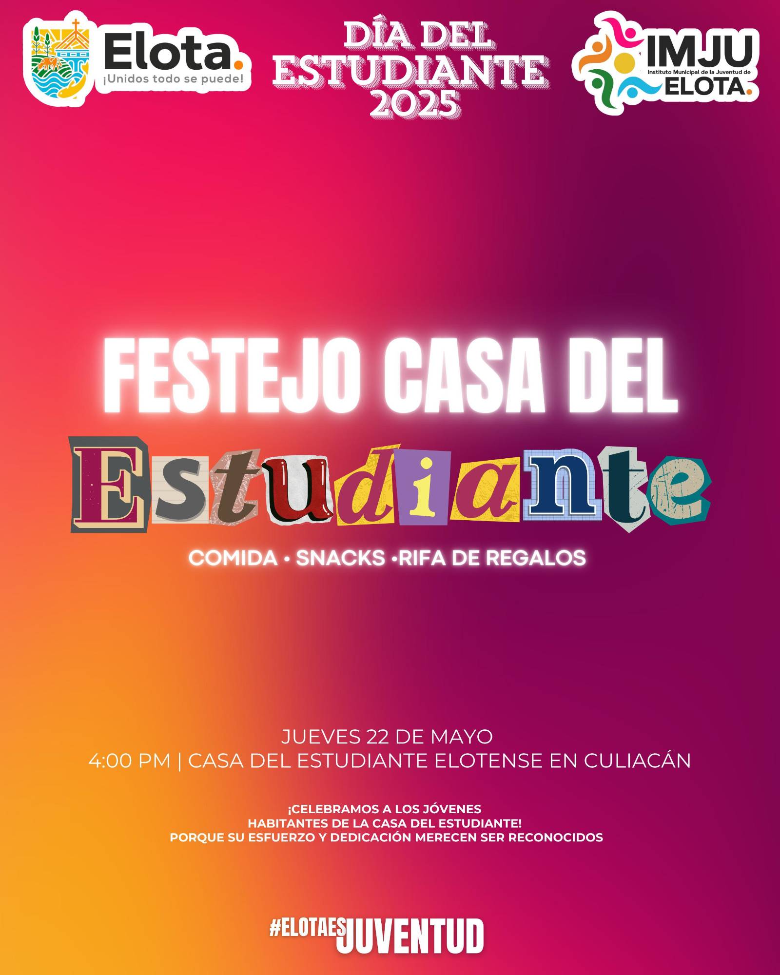 $!Con diversas actividades festejarán el Día del Estudiante en Elota