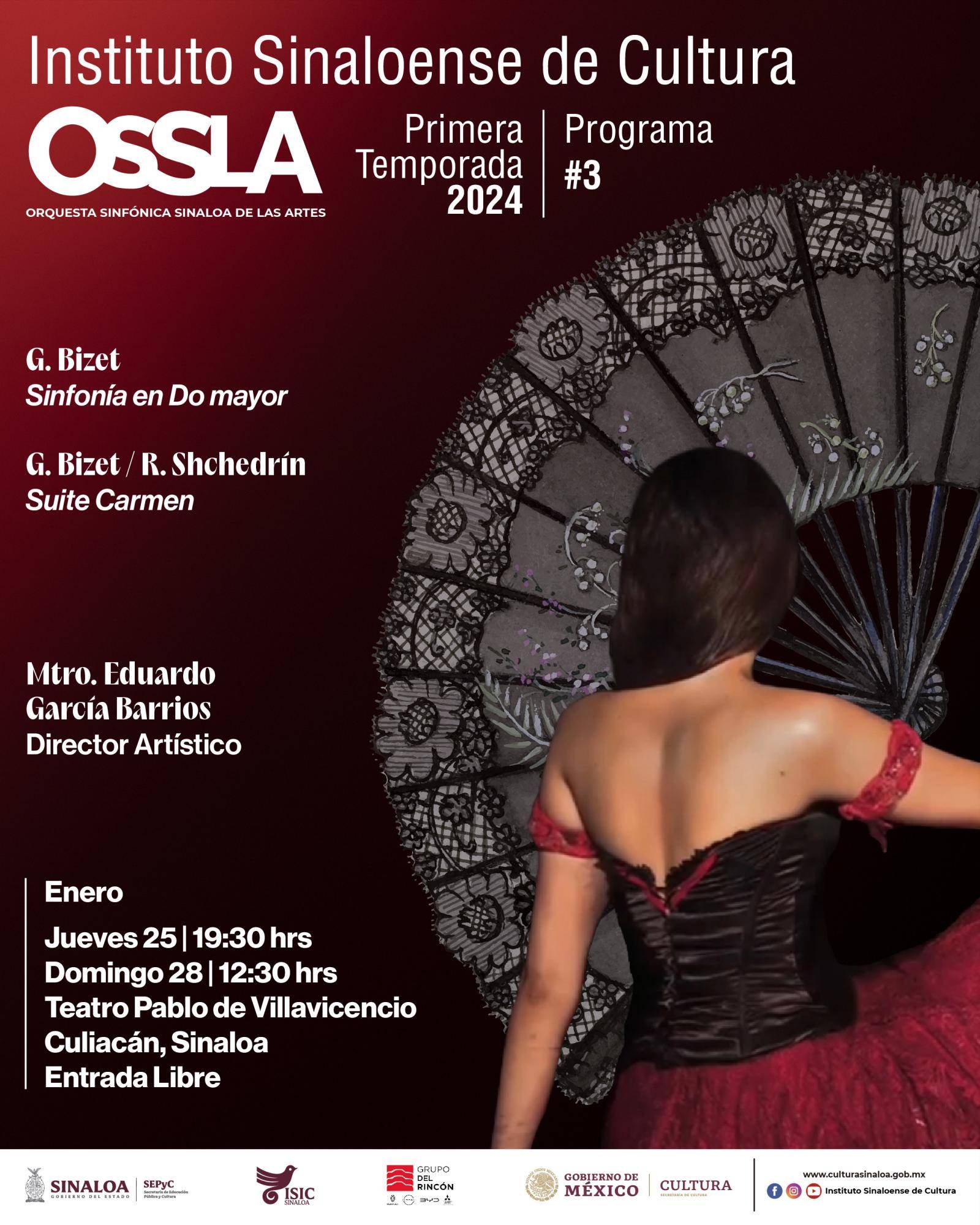 $!Interpretará la OSSLA obras maestras de Bizet