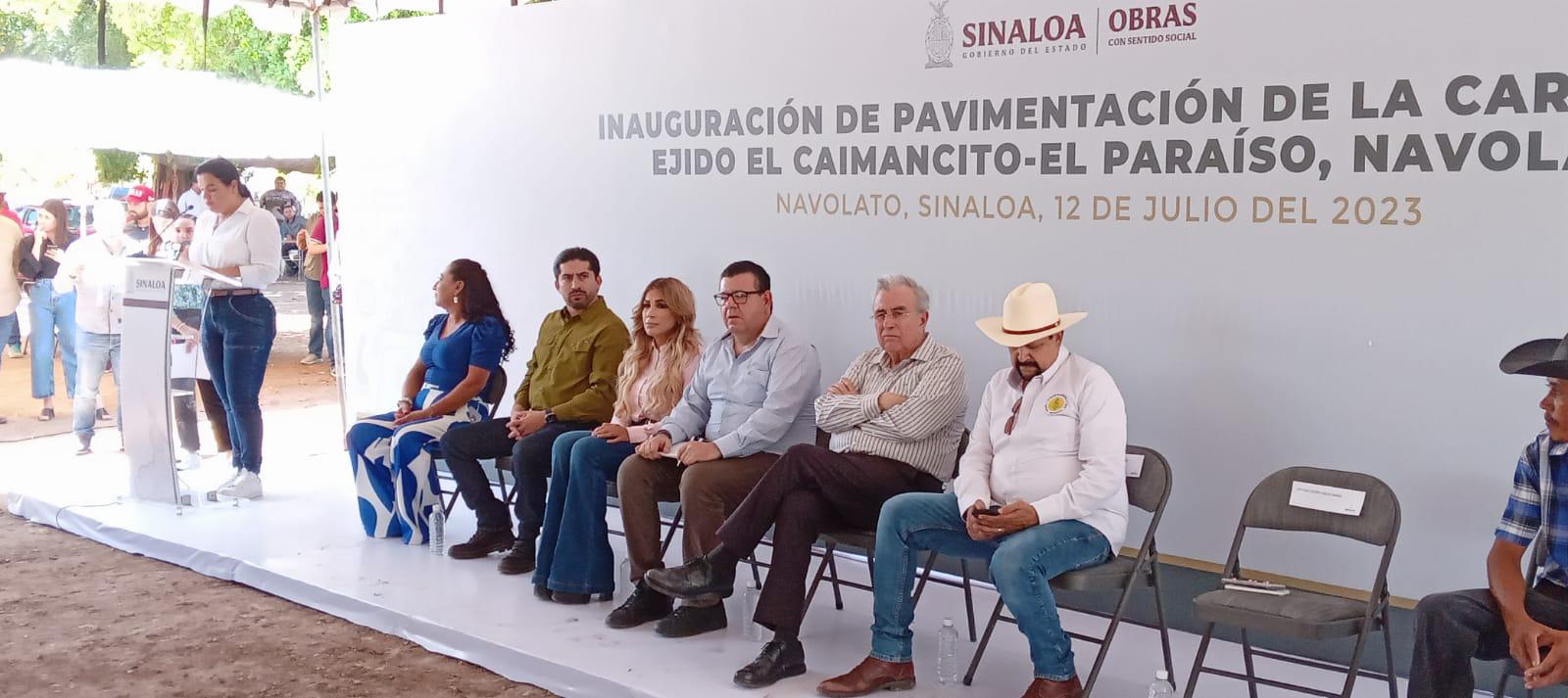 $!Inaugura Gobernador carretera El Caimancito-El Paraíso en Navolato