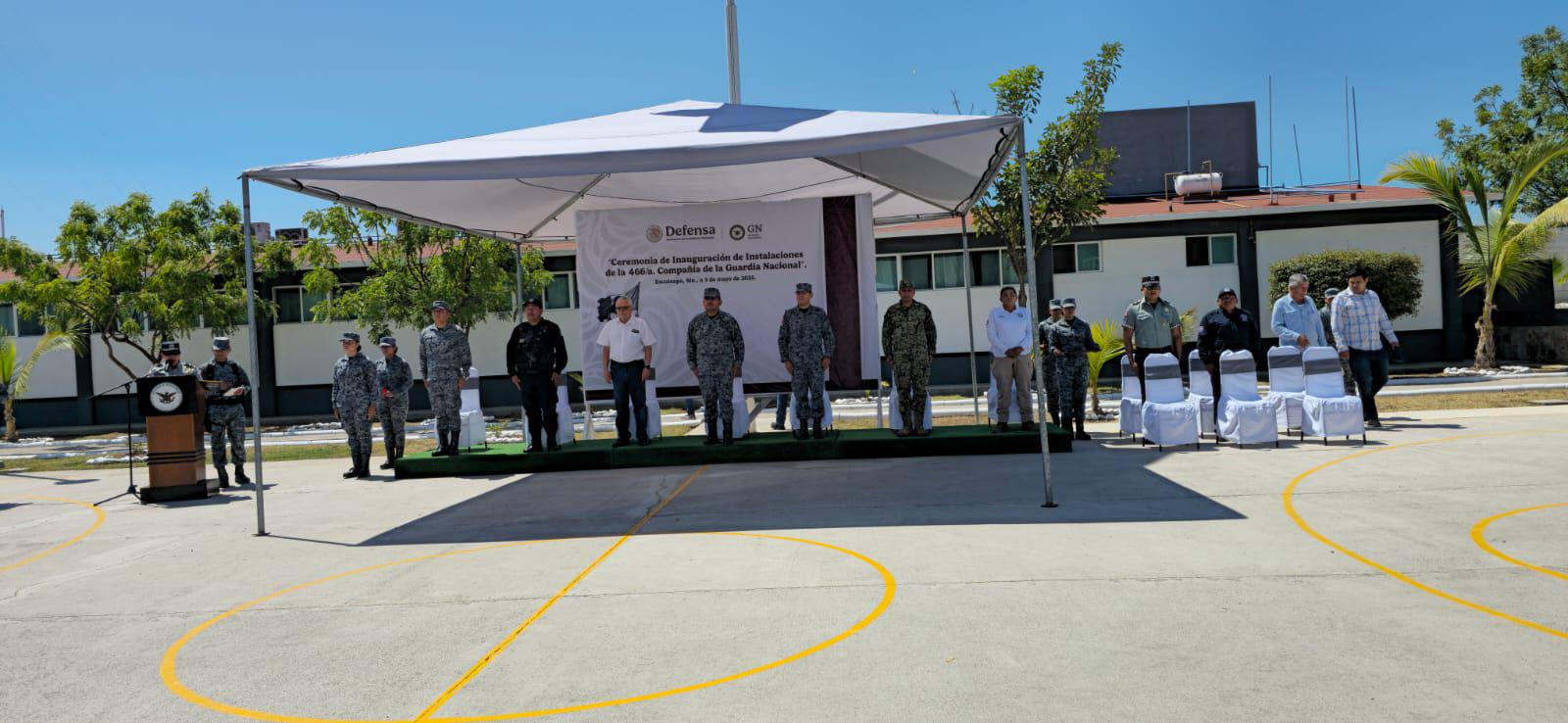 $!Inauguran base de la Guardia Nacional en Escuinapa; alojará a 120 elementos