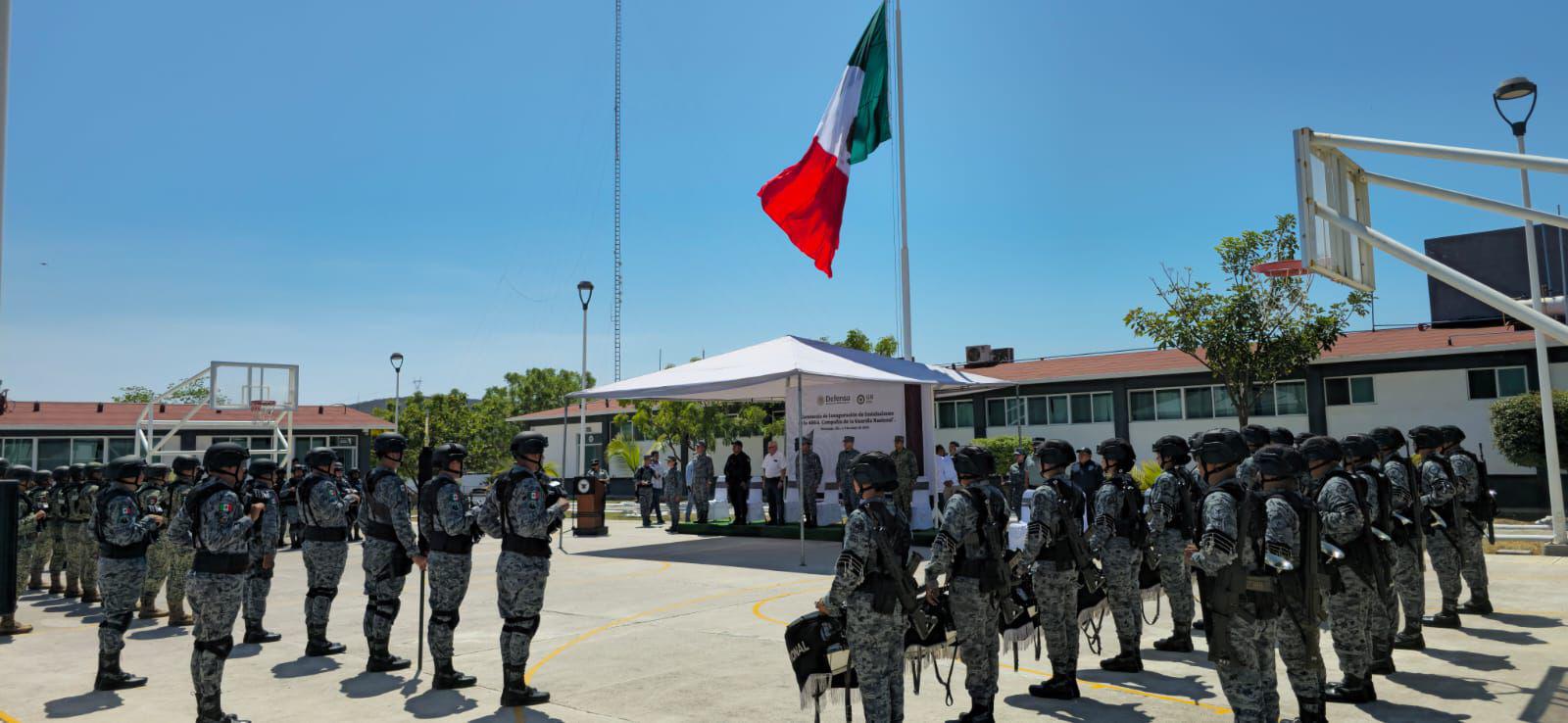 $!Inauguran base de la Guardia Nacional en Escuinapa; alojará a 120 elementos