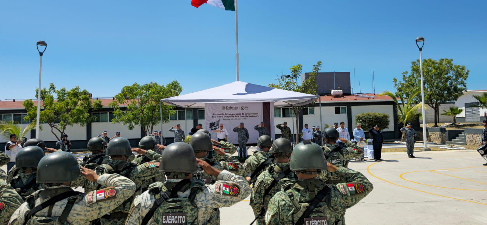$!Inauguran base de la Guardia Nacional en Escuinapa; alojará a 120 elementos