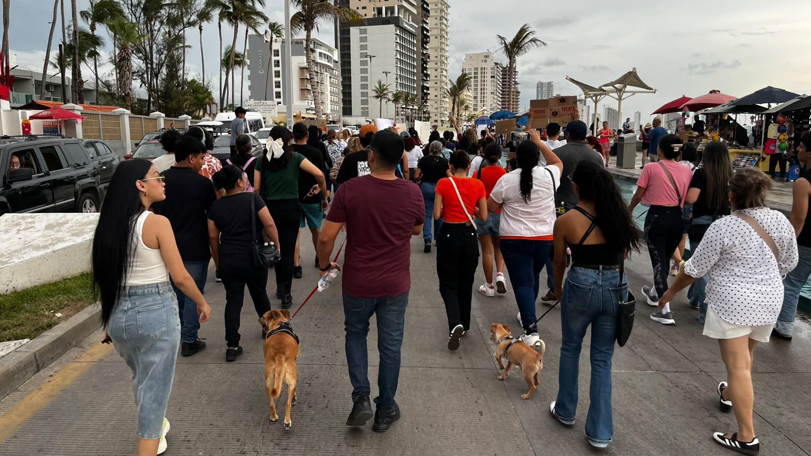 $!Realizan marcha en contra del maltrato animal en la Avenida del Mar, en Mazatlán