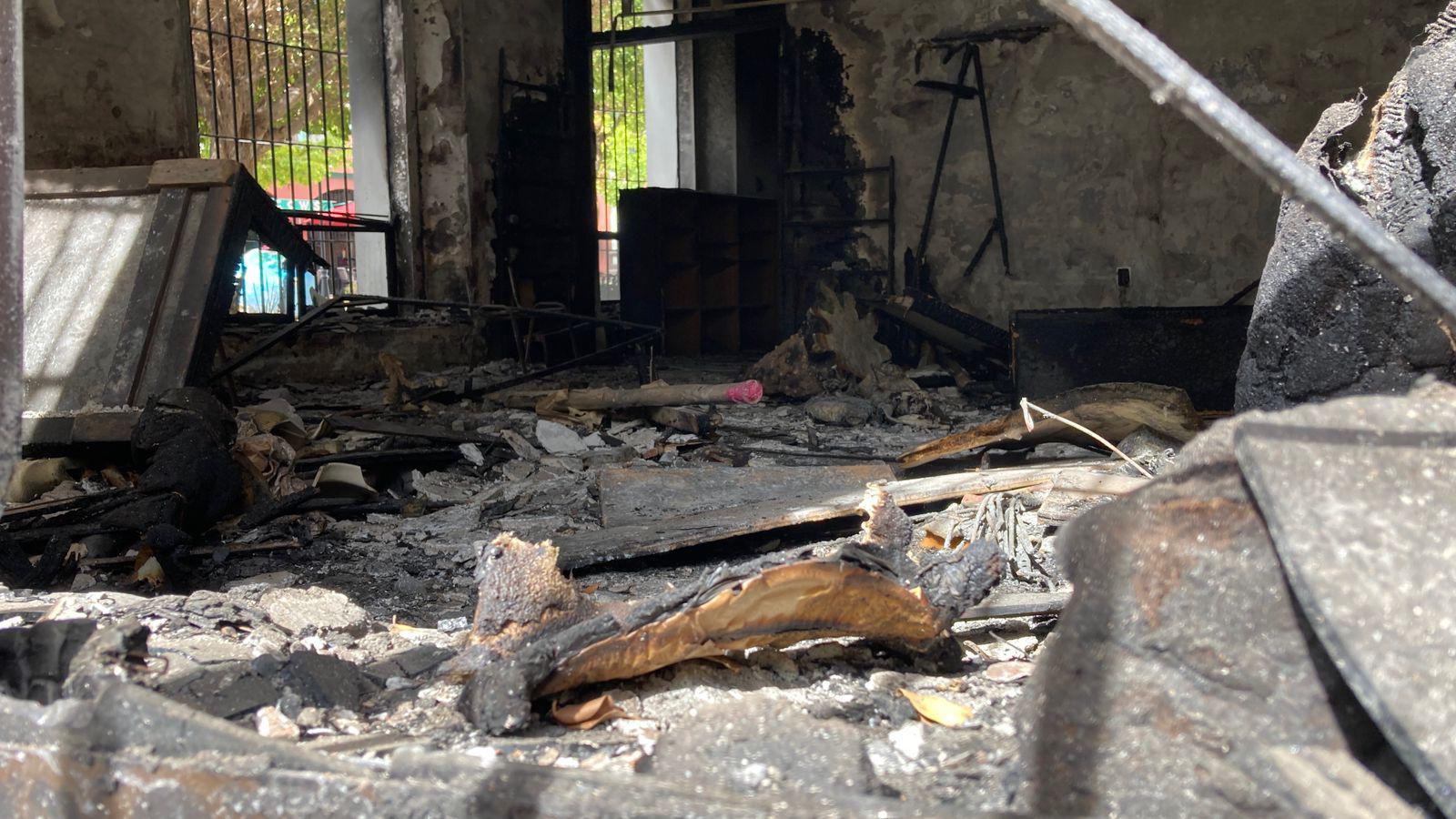 $!Parte del Museo de Arte de Mazatlán sigue mostrando los estragos del incendio