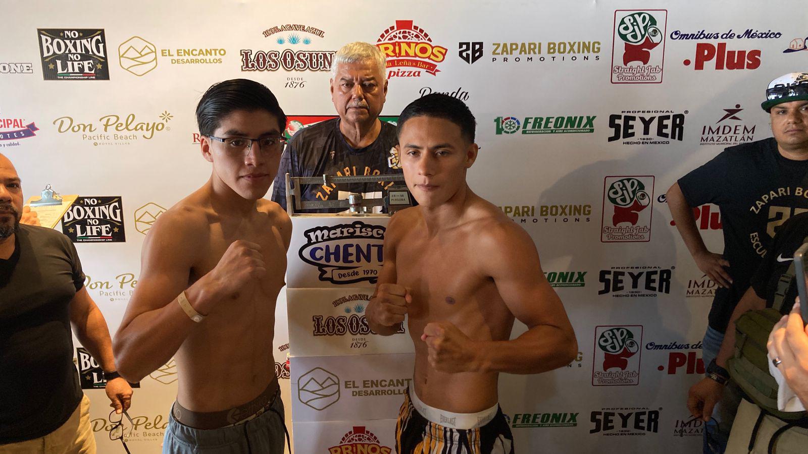 $!Pugilistas de ‘Guerra en el Ring’ baten la báscula en Mazatlán