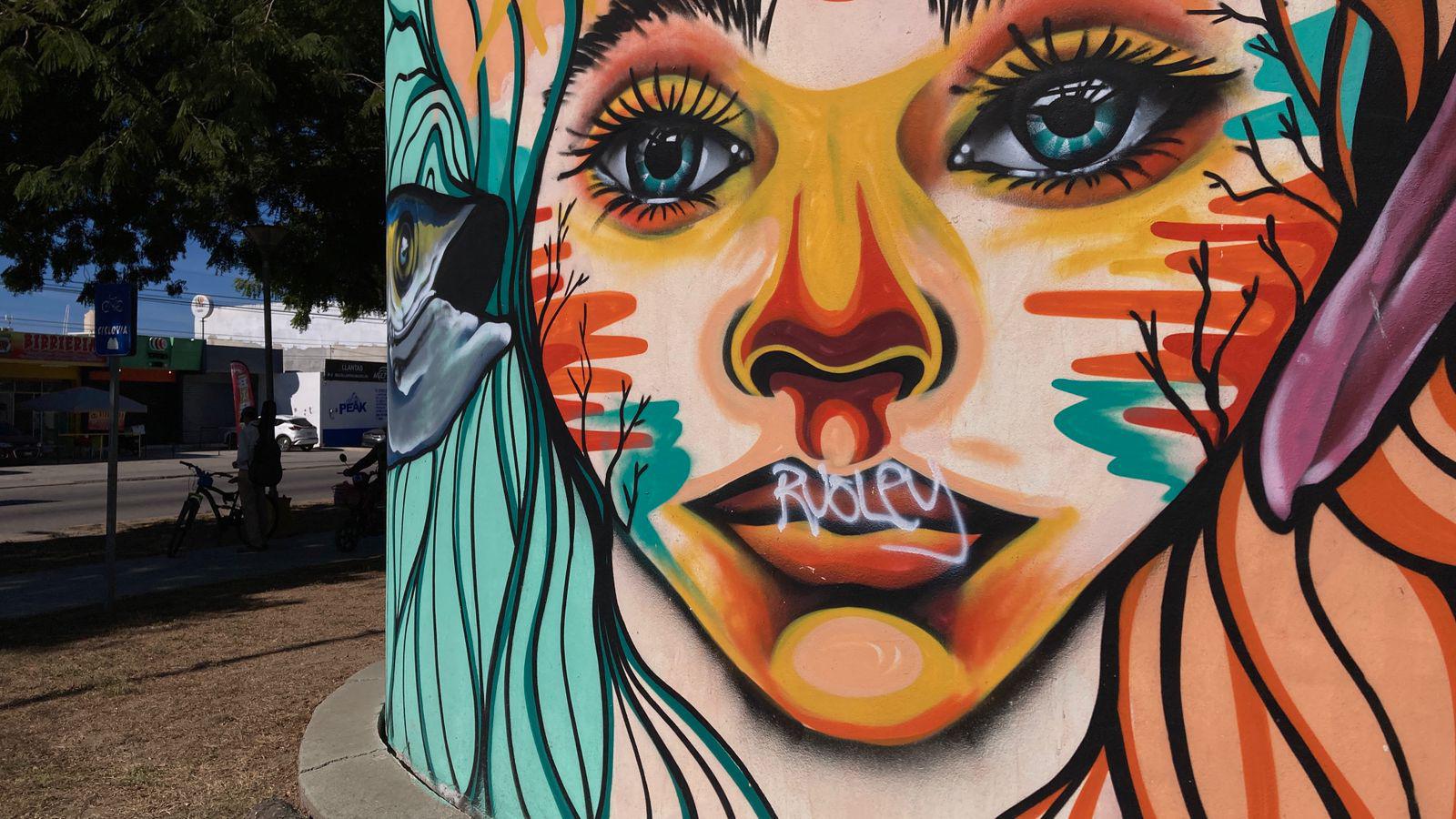 $!Grafitis dañan espacios del Parque Lineal en Mazatlán