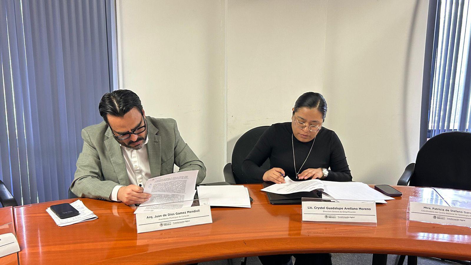 $!Alcalde de Culiacán firma convenio con Gobierno de México para transformación digital