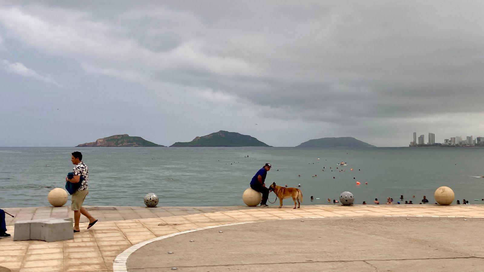 $!Oleaje fuerte y mantarrayas marcan el sábado en playas de Mazatlán