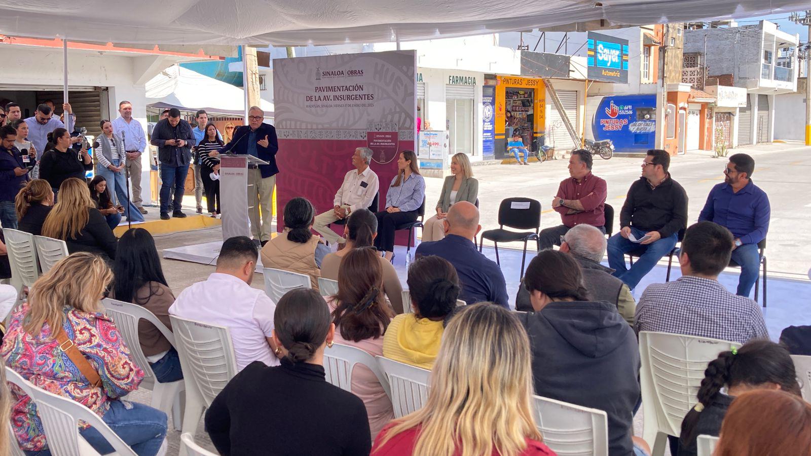 $!Inaugura Rubén Rocha Moya de forma oficial remodelación de la Avenida Insurgentes en Mazatlán