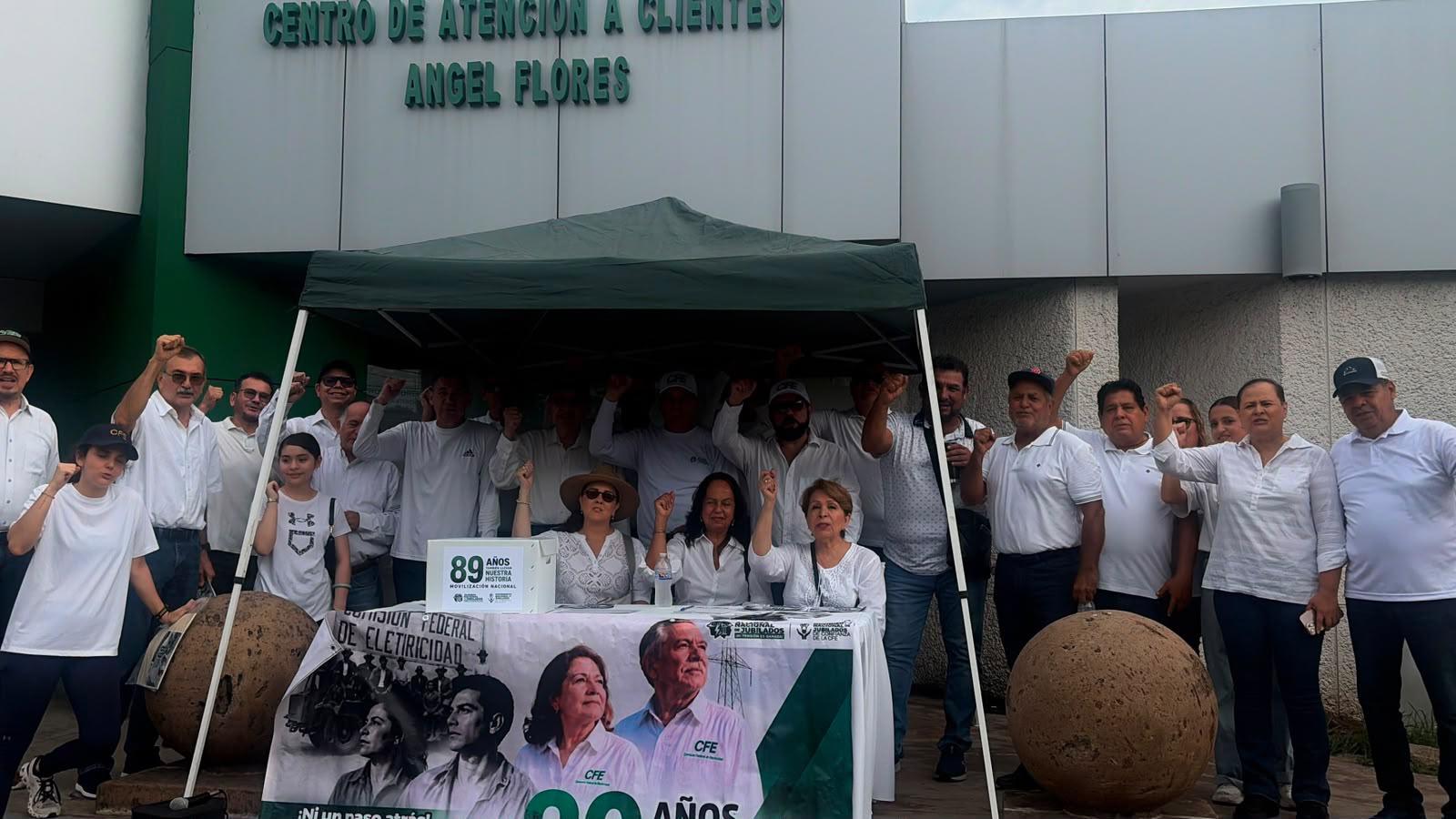 $!Jubilados de CFE en Sinaloa protestan contra reducción de pensiones