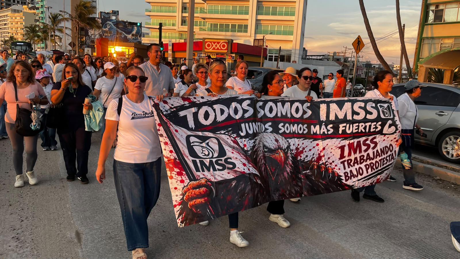 $!Se suman trabajadores del IMSS en Mazatlán a protesta nacional por mejoras laborales