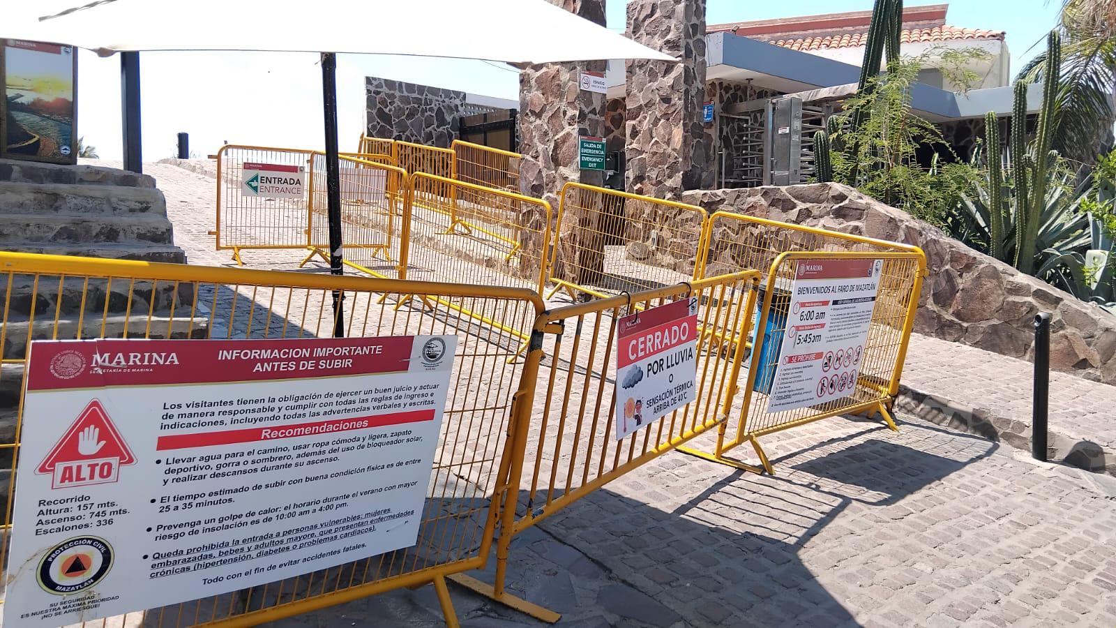 $!Cierran nuevamente acceso al Faro Mazatlán por altas temperaturas