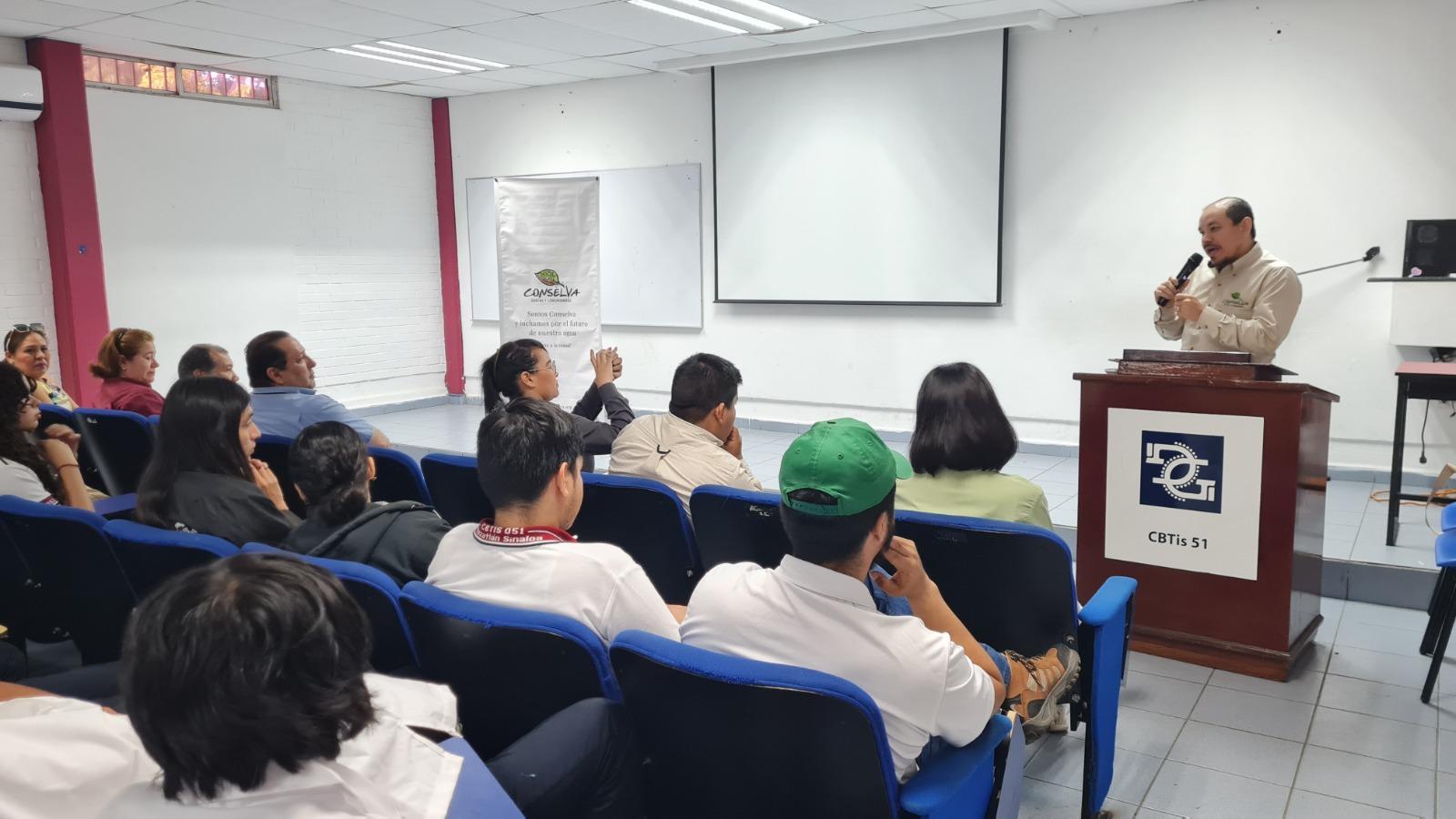 $!Inaugura Conselva sistema de captación de agua de lluvia en preparatoria de Mazatlán