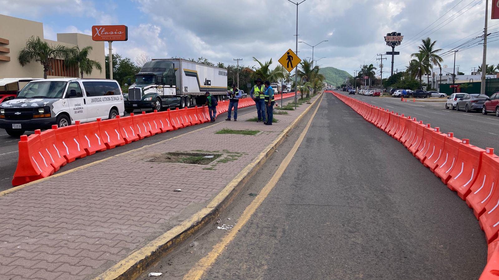 $!Continúa delimitación de vialidades previo al inicio de construcción de puente al norte de Mazatlán