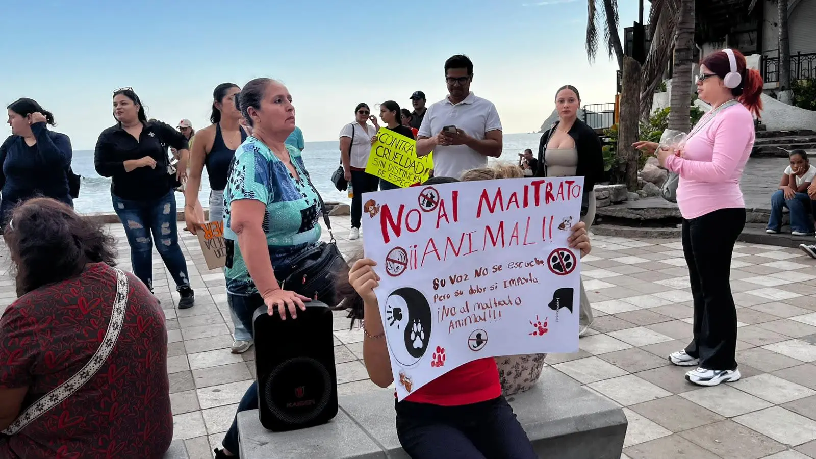 $!Realizan marcha en contra del maltrato animal en la Avenida del Mar, en Mazatlán
