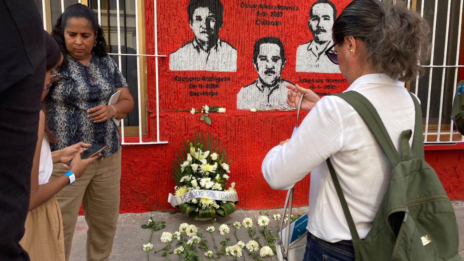 $!Mural en Mazatlán exige justicia para Gregorio Rodríguez y periodistas asesinados en Sinaloa