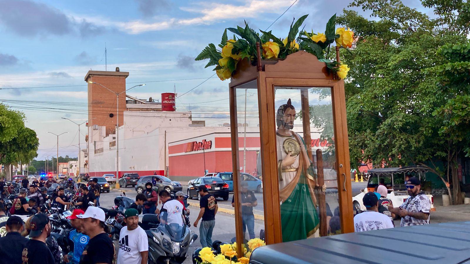 $!‘Bikers’ celebran peregrinación en honor a San Judas Tadeo en Mazatlán