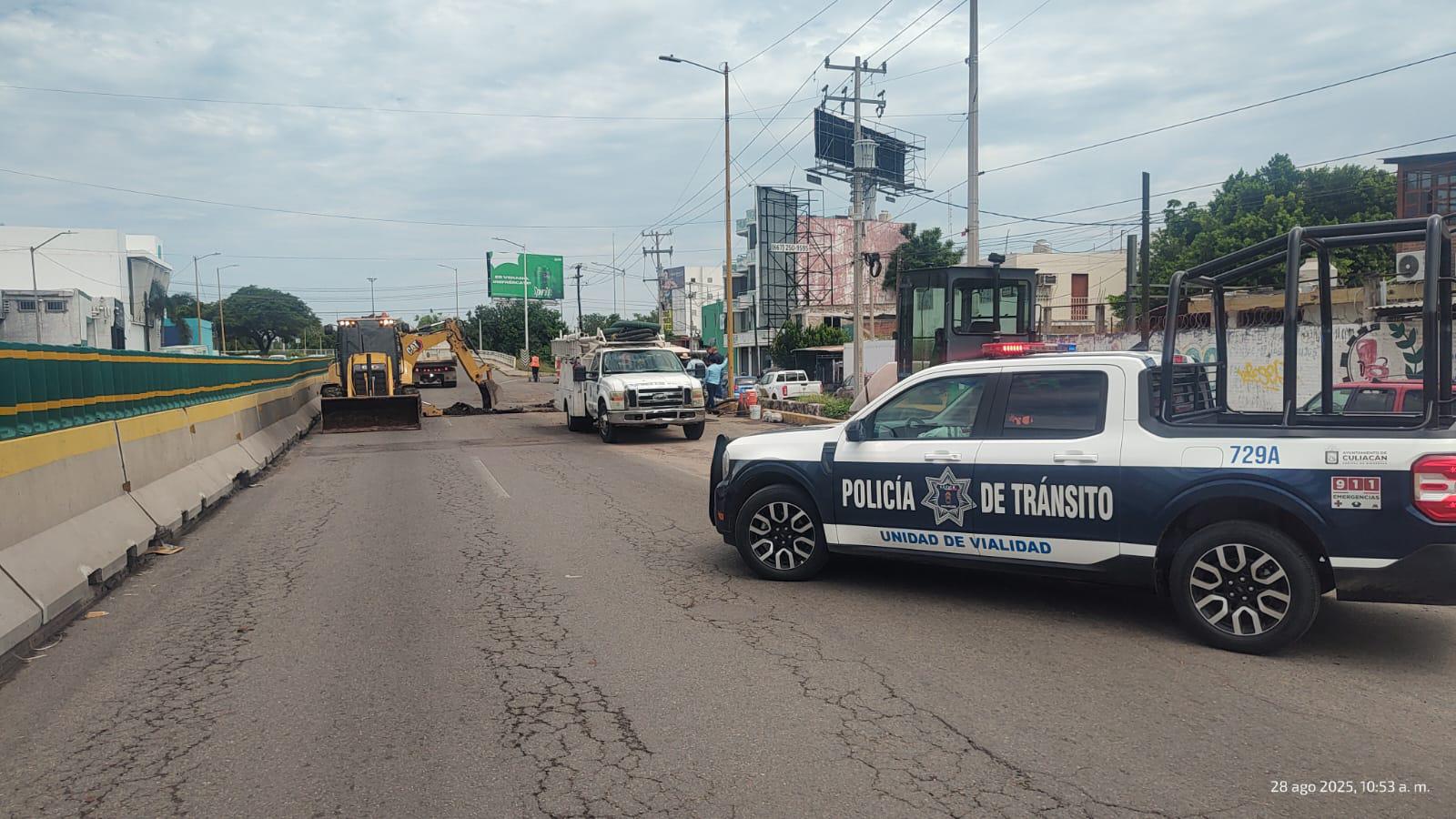 $!Cierre temporal del bulevar José Limón por trabajos de JAPAC en Culiacán