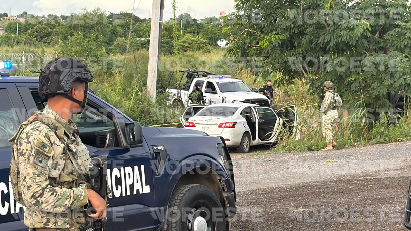 $!Atacan a policías municipales en Mazatlán cerca del entronque al aeropuerto