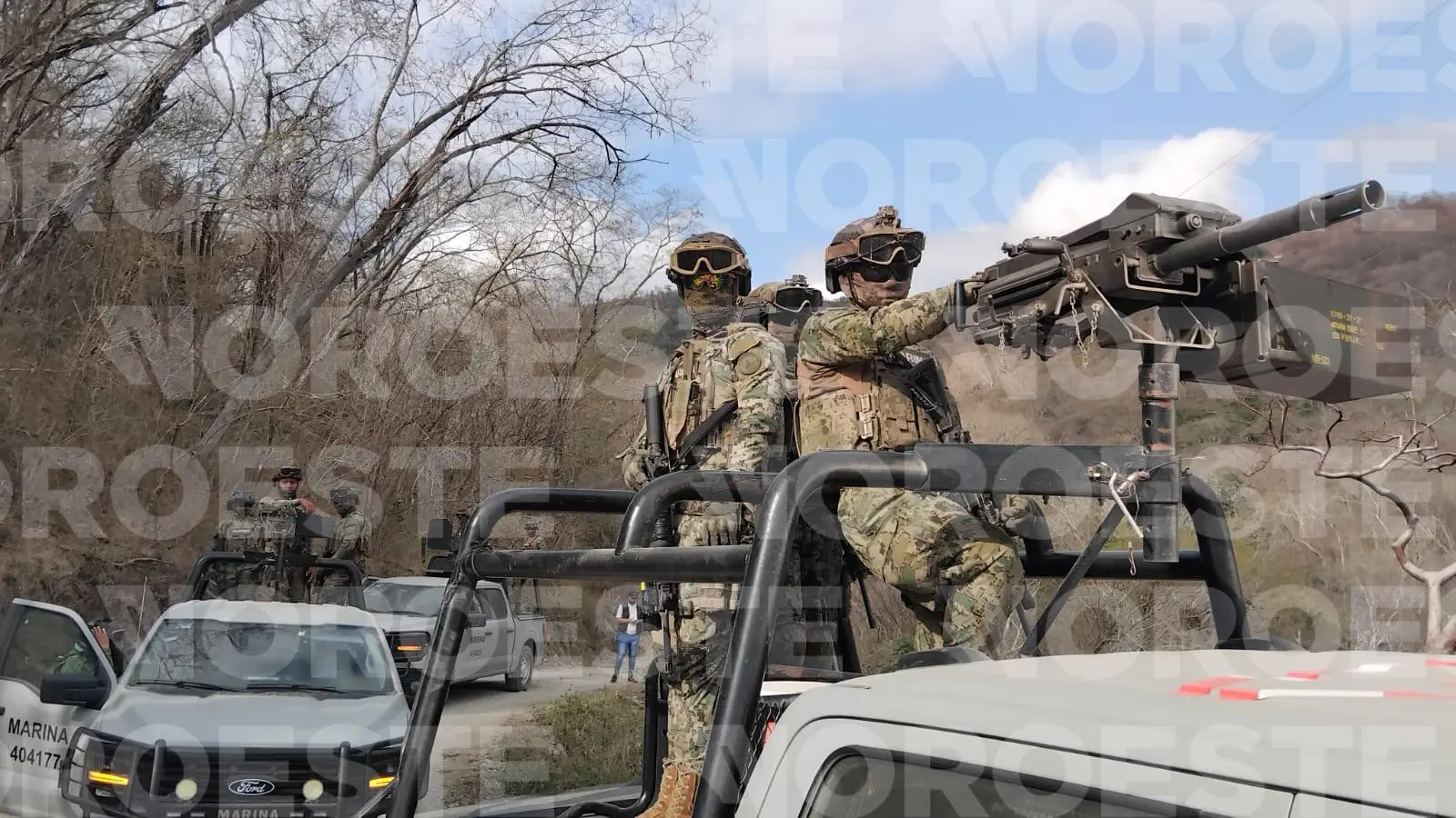 $!Llega más personal de seguridad a mina en Rosario donde cuatro trabajadores quedaron atrapados