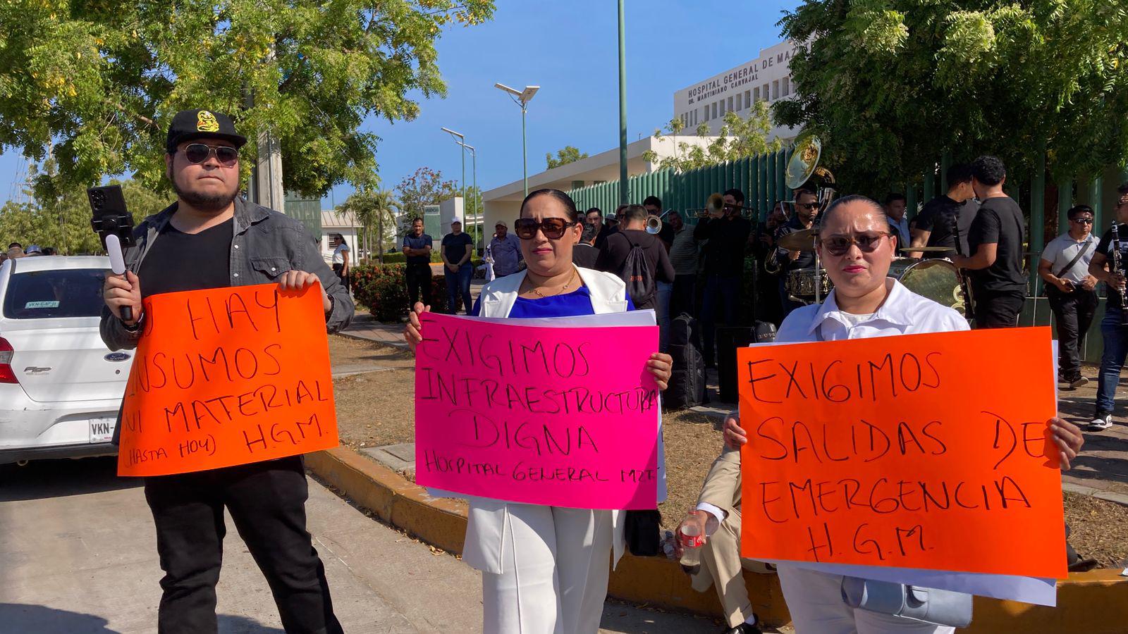$!Personal de Hospital General de Mazatlán exige soluciones ante falta de insumos en visita de Claudia Sheinbaum