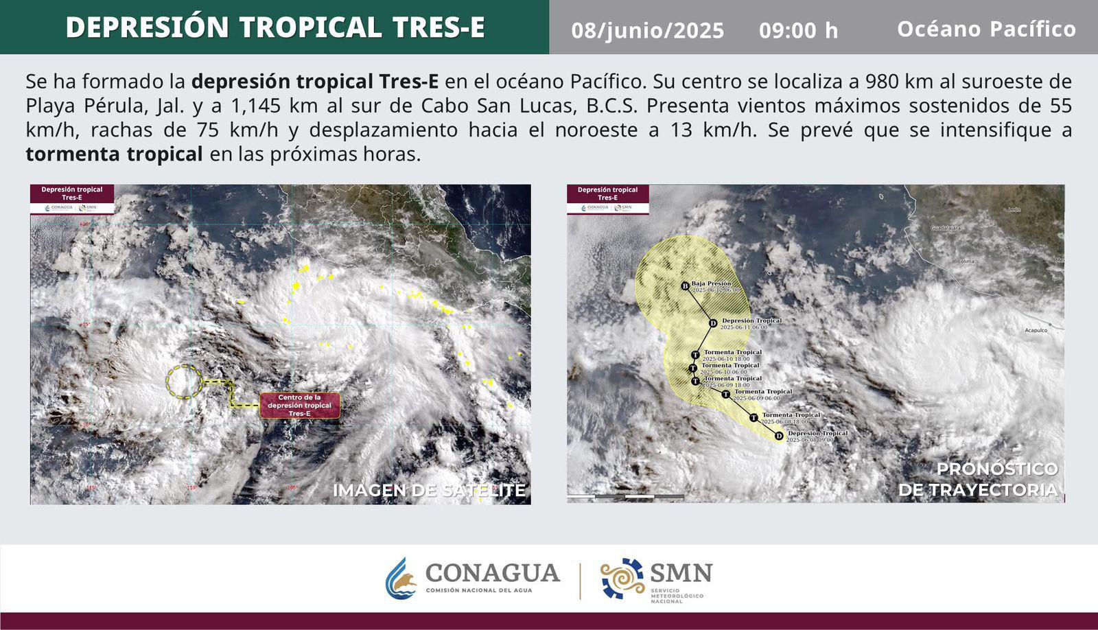 $!Se forma tormenta tropical Bárbara, en Guerrero
