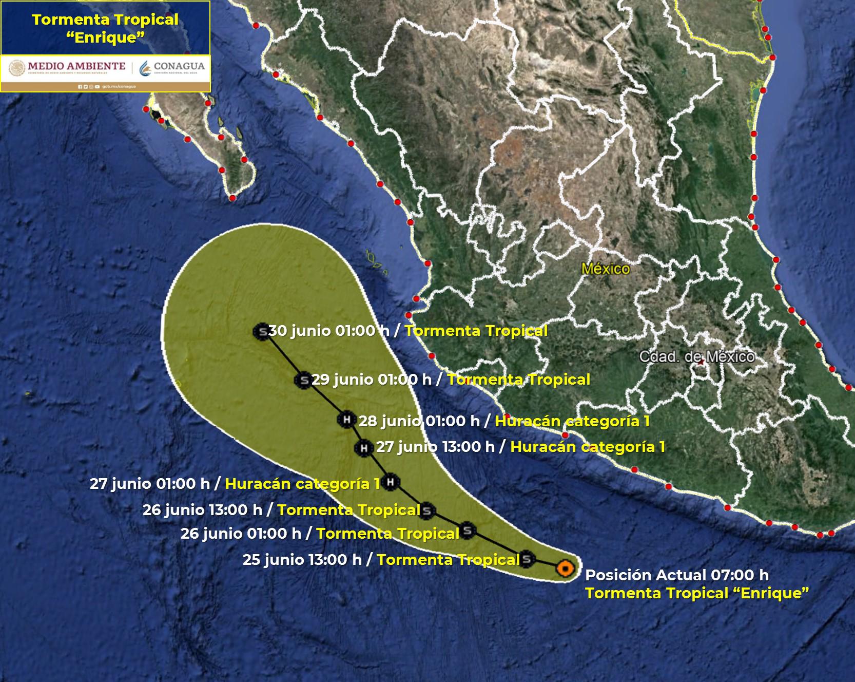 $!Se forma la tormenta Enrique frente a costas de Guerrero; será huracán en los próximos días