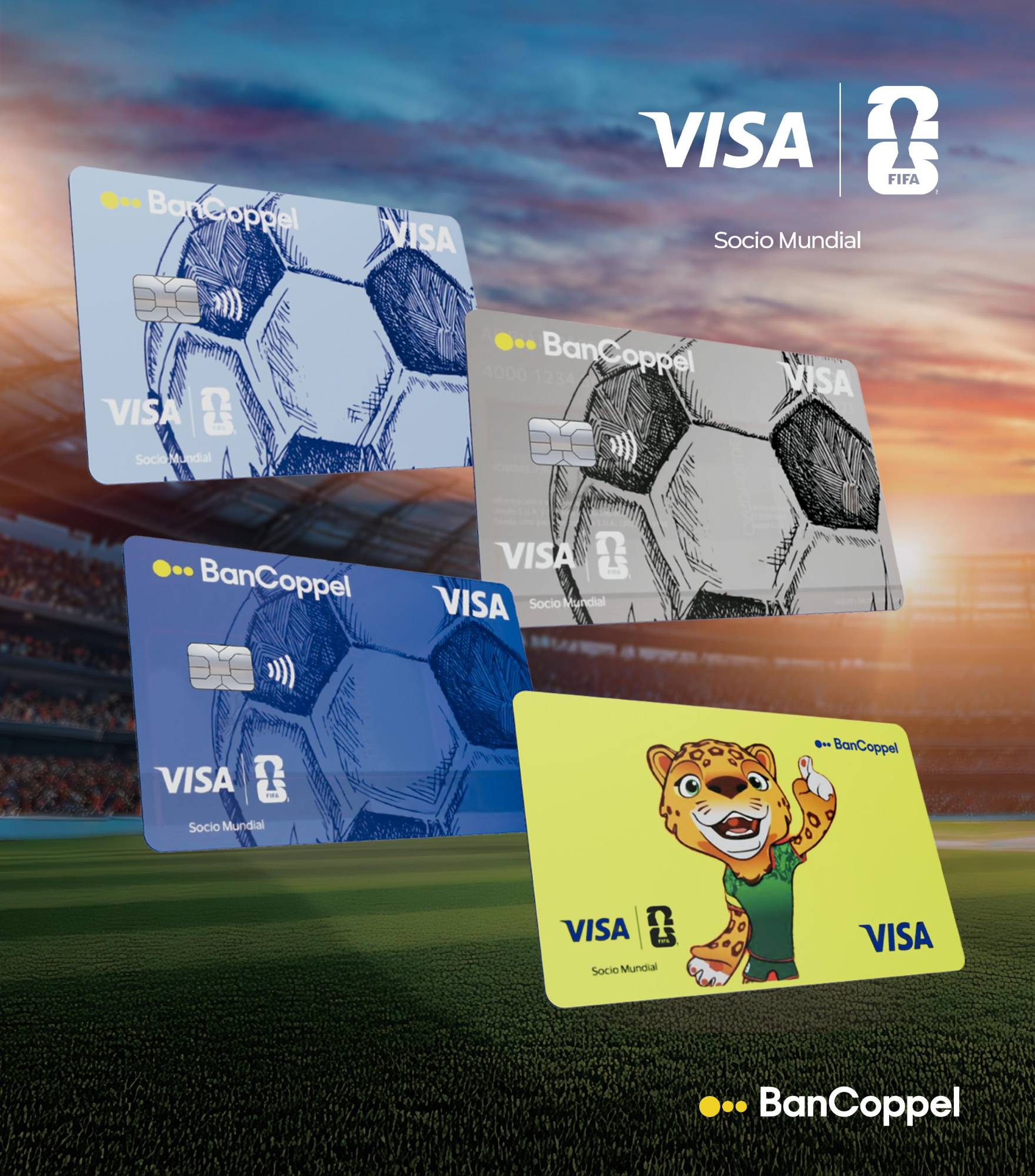 $!BanCoppel anuncia tarjeta conmemorativa del Mundial de la FIFA 2026 junto con Visa