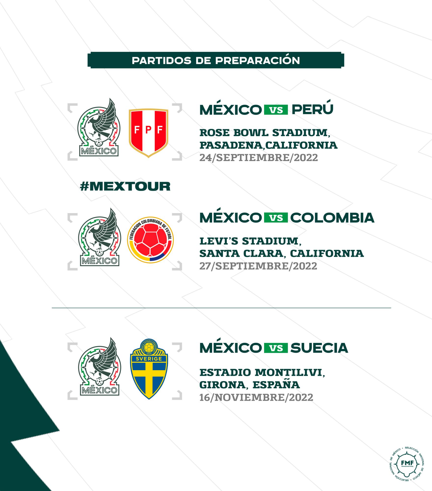 $!El Tricolor se medirá a Perú, Colombia y Suecia previo a la Copa del Mundo