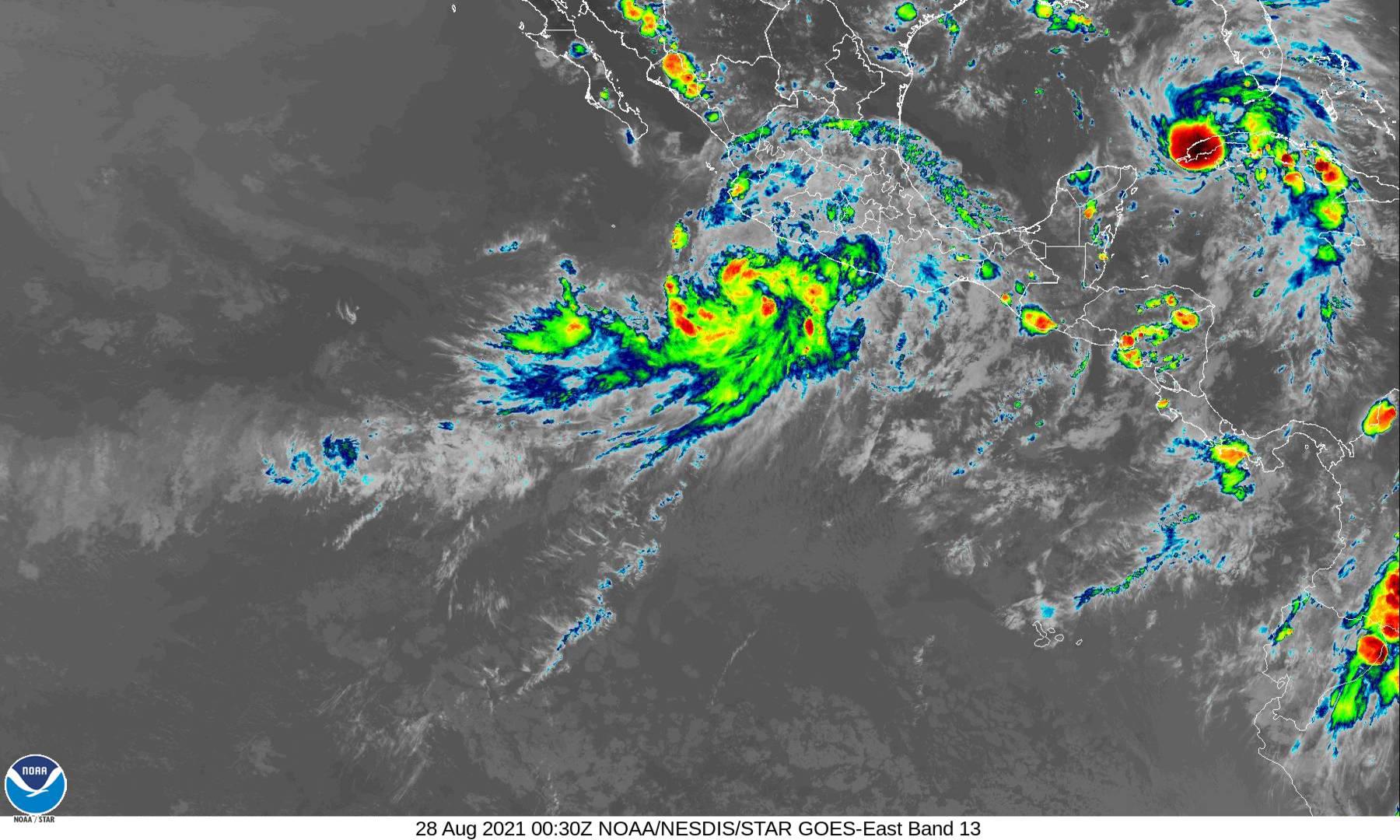 $!La tormenta tropical Nora se mueve con una extensión de 445 kms