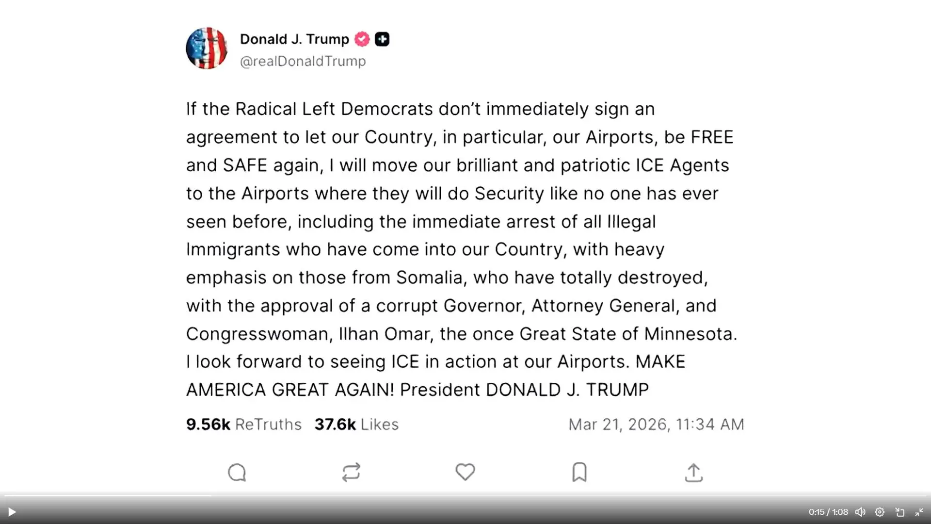 $!Trump ordena desplegar a agentes del ICE en aeropuertos de EU por bloqueo presupuestal