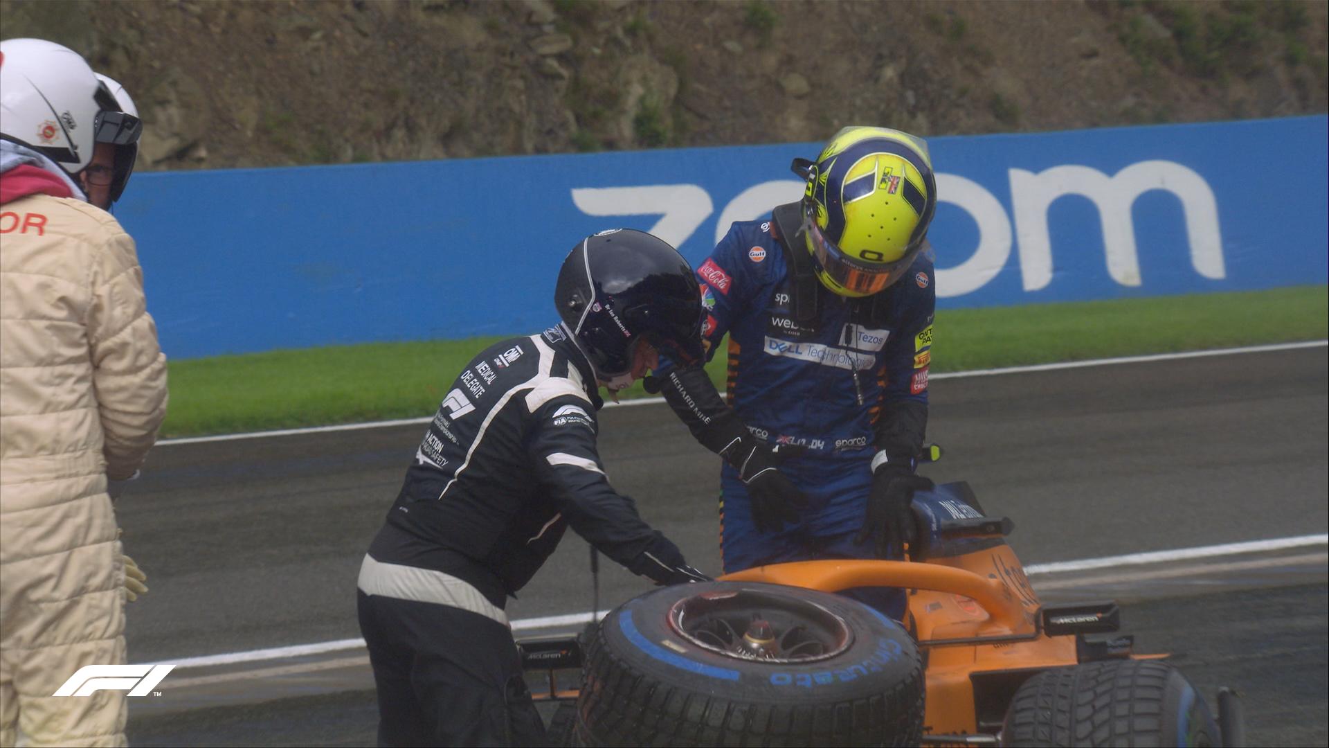 $!VIDEO: Duro accidente de Lando Norris en la clasificación del GP de Bélgica; está fuera de peligro