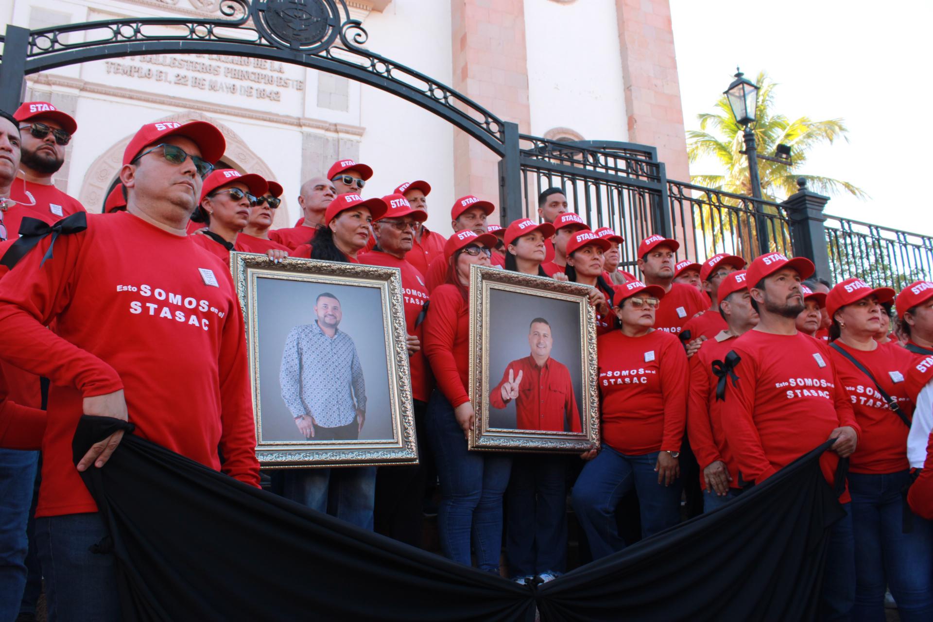 $!Marcha del Stasac arranca con luto por asesinato de su líder Homar Salas